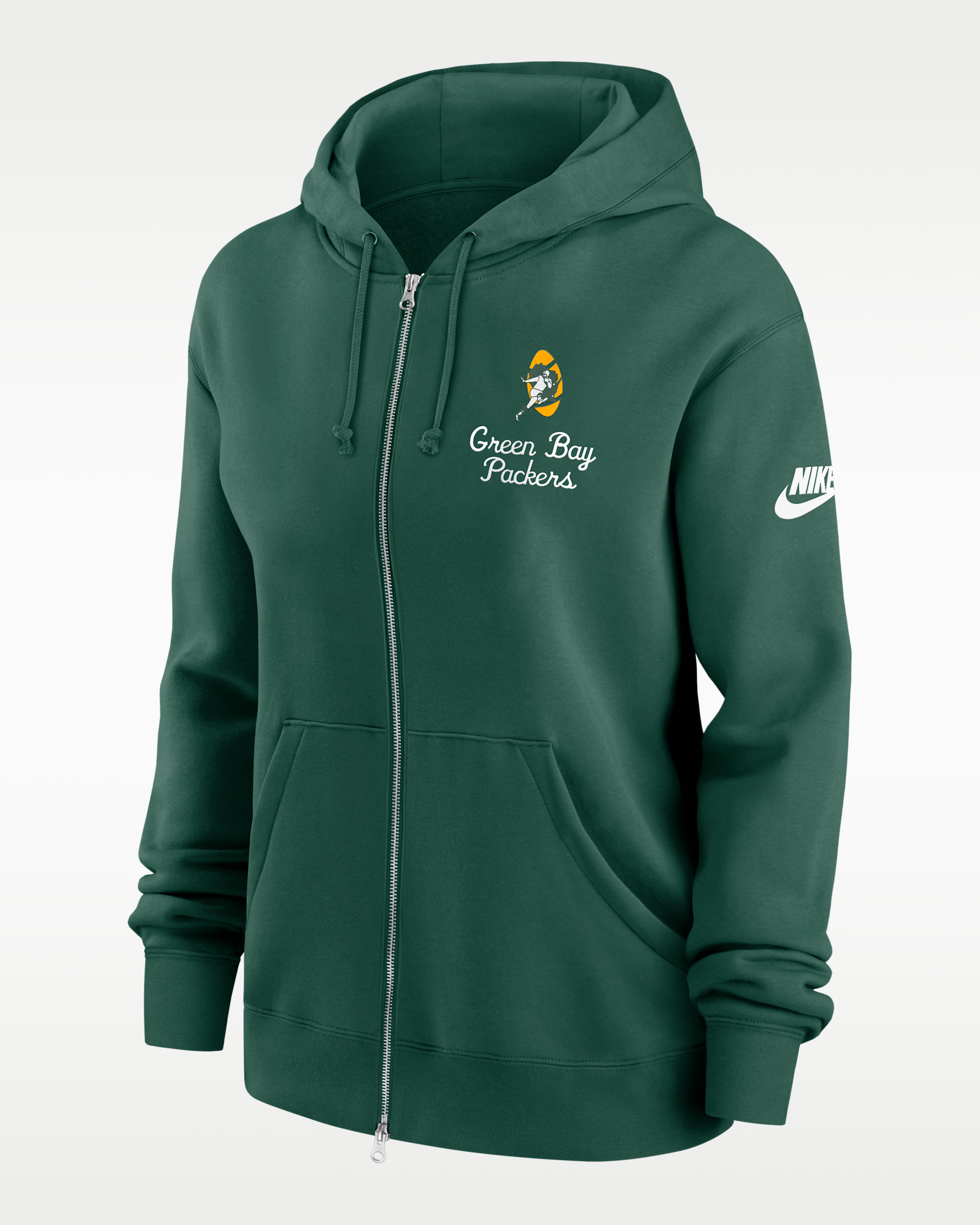 Sudadera con gorro Nike de la NFL de cierre completo para mujer Green Bay Packers Phoenix Rewind - Verde