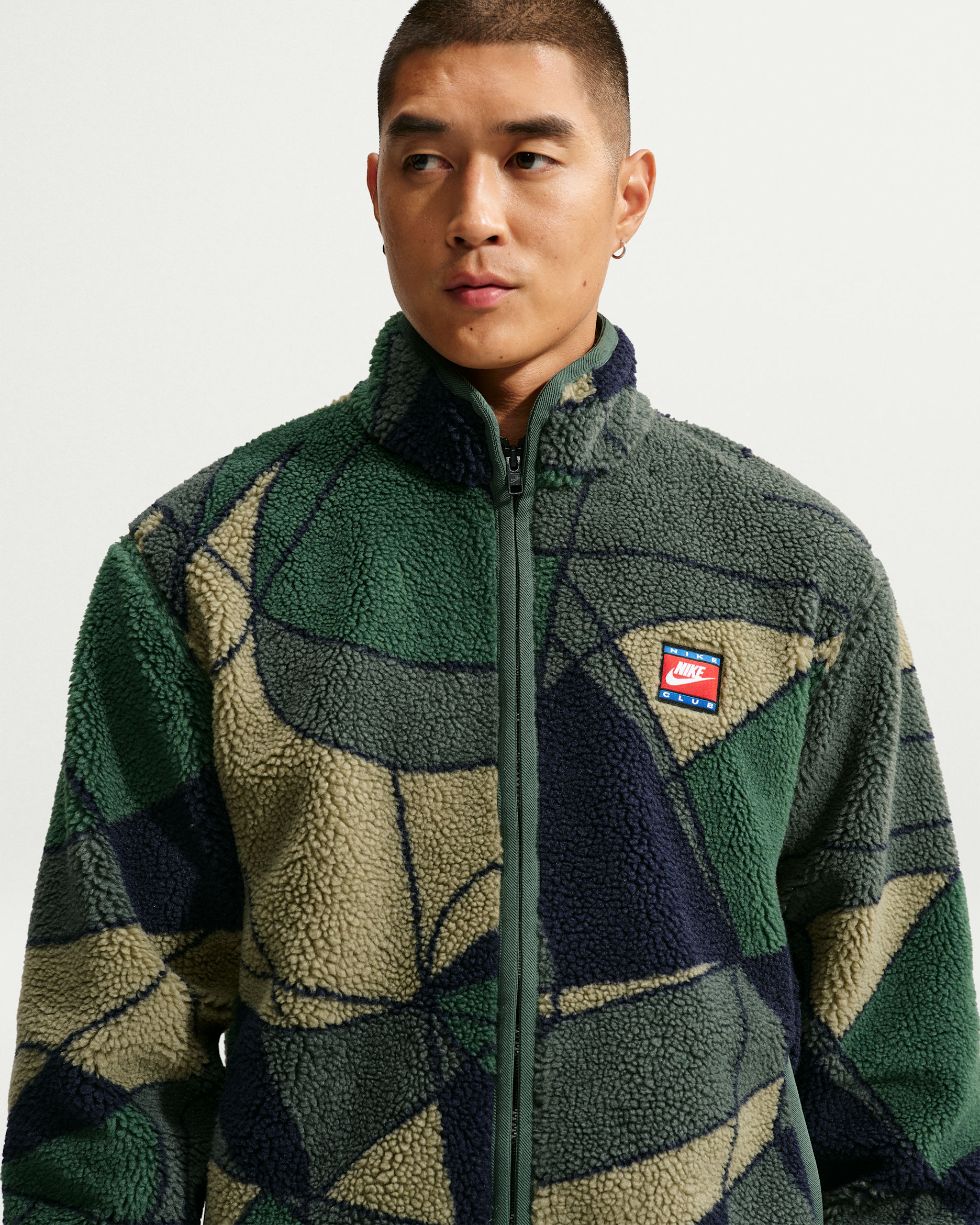Nike Club Men's Winterized Fleece Full-Zip Jacket - Fir/Light Smoke Grey