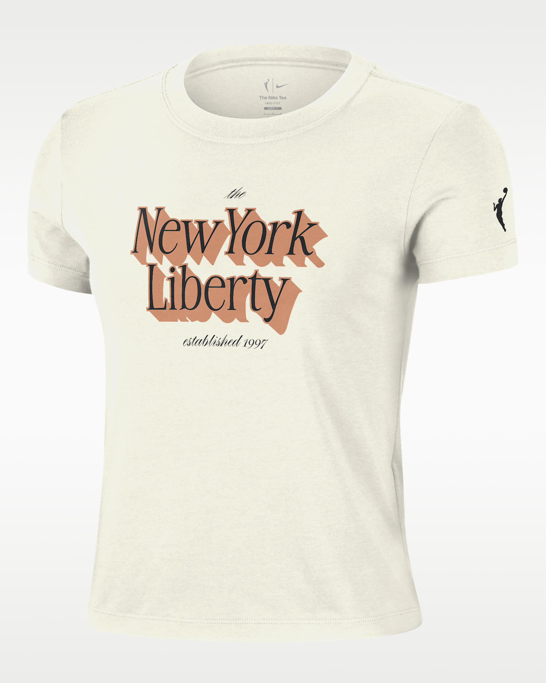 New York Liberty Women's WNBA Cropped T-Shirt - Sail