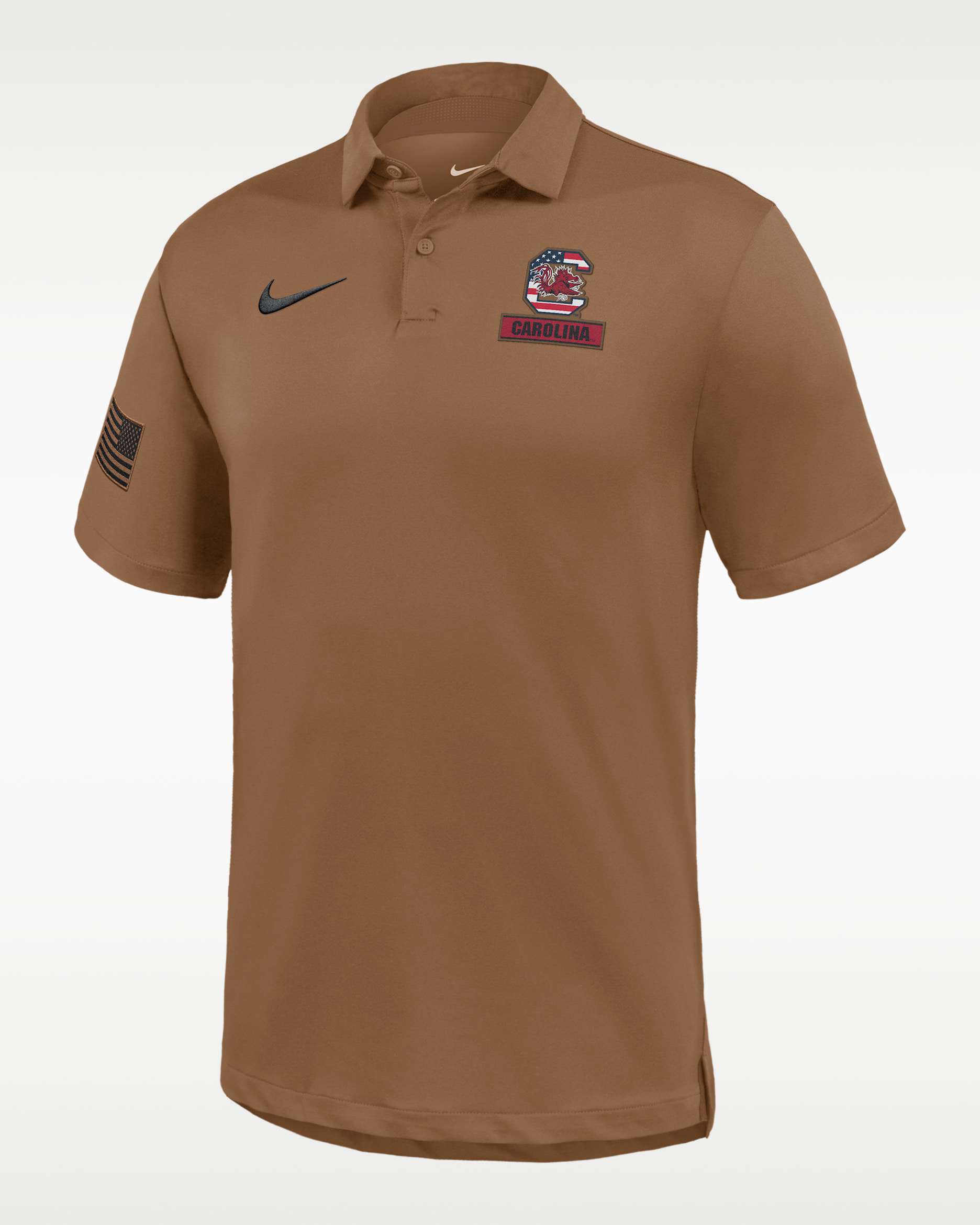 South Carolina 2026 Military Appreciation Men's Nike Dri-FIT College Polo - Brown