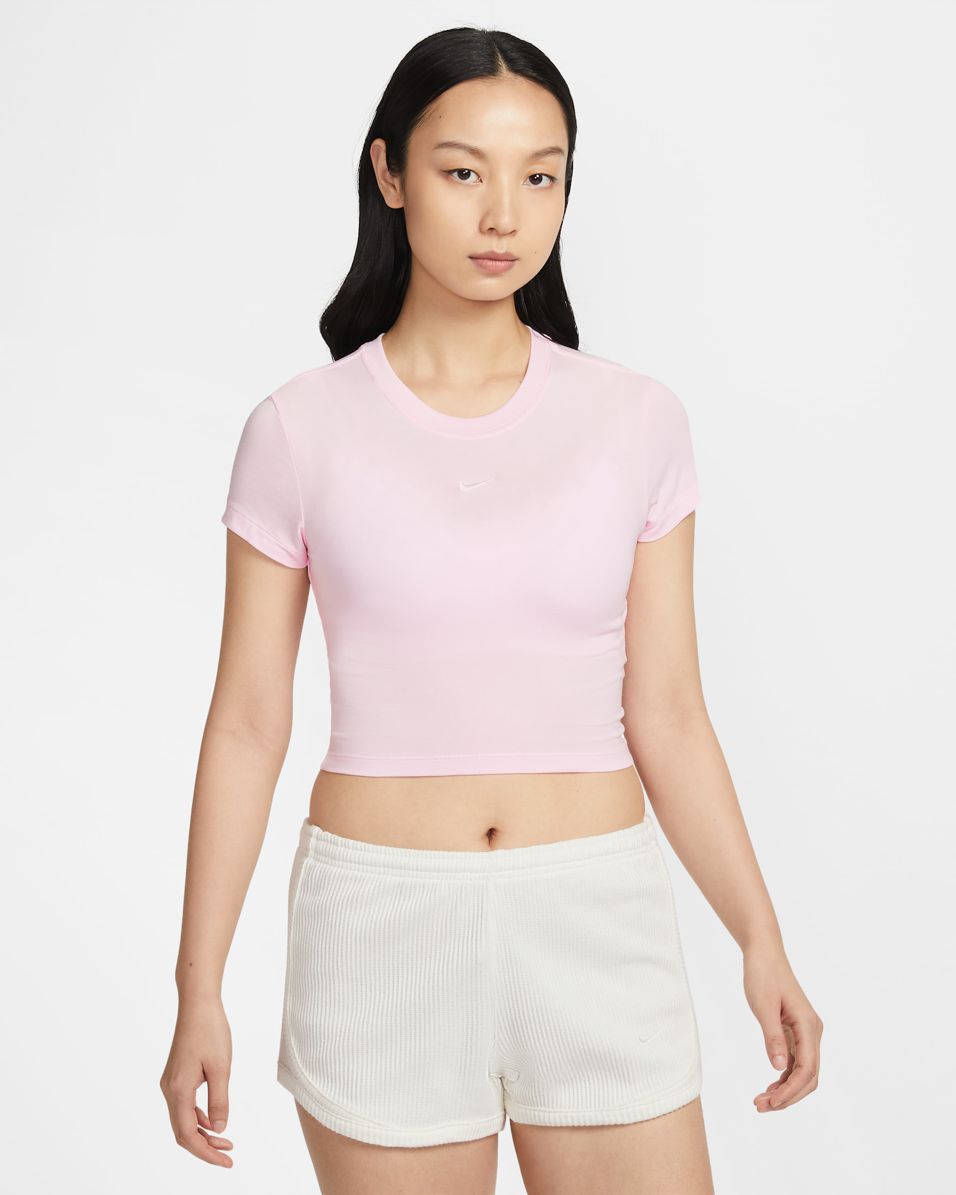 Nike Sportswear Chill Knit Women's Cropped T-Shirt - Pink Foam