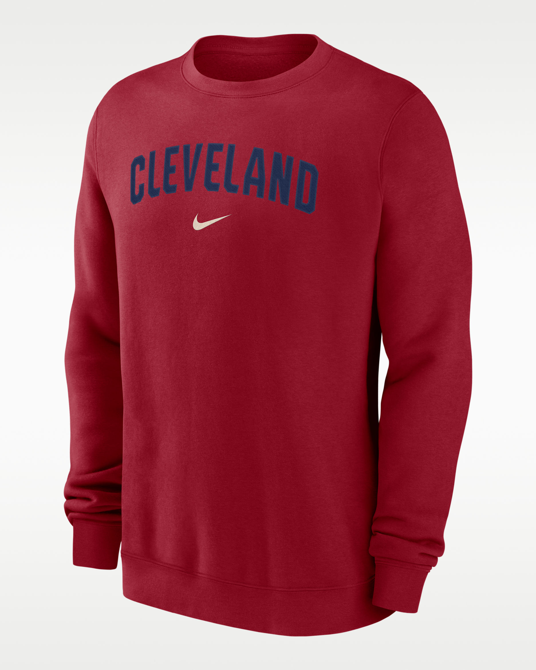 Sudadera de cuello redondo sin cierre Nike de la MLB para hombre Cleveland Guardians 2-Hit - Rojo