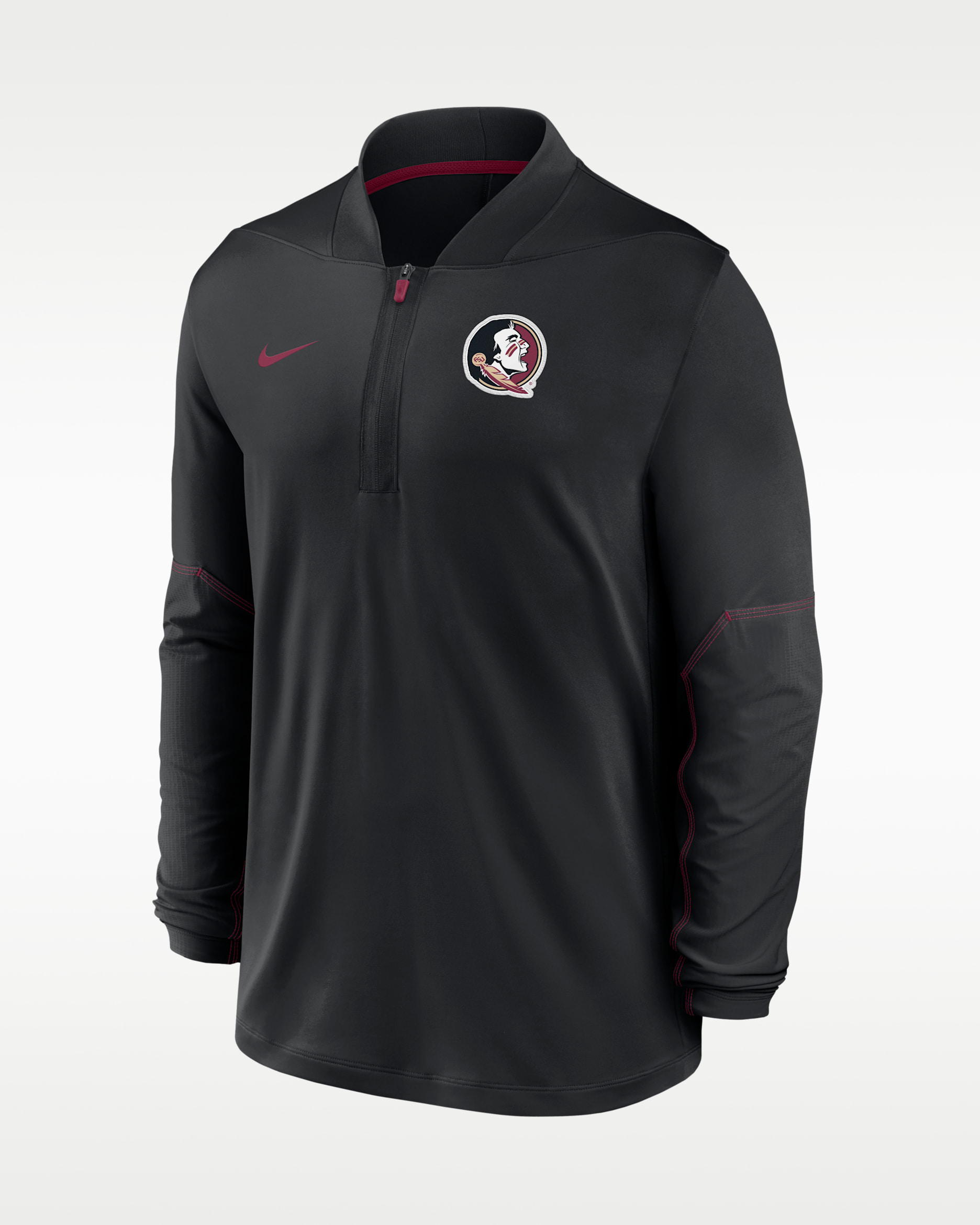 Florida State Sideline Men's Nike Dri-FIT College 1/2-Zip Top - Black/Team Maroon