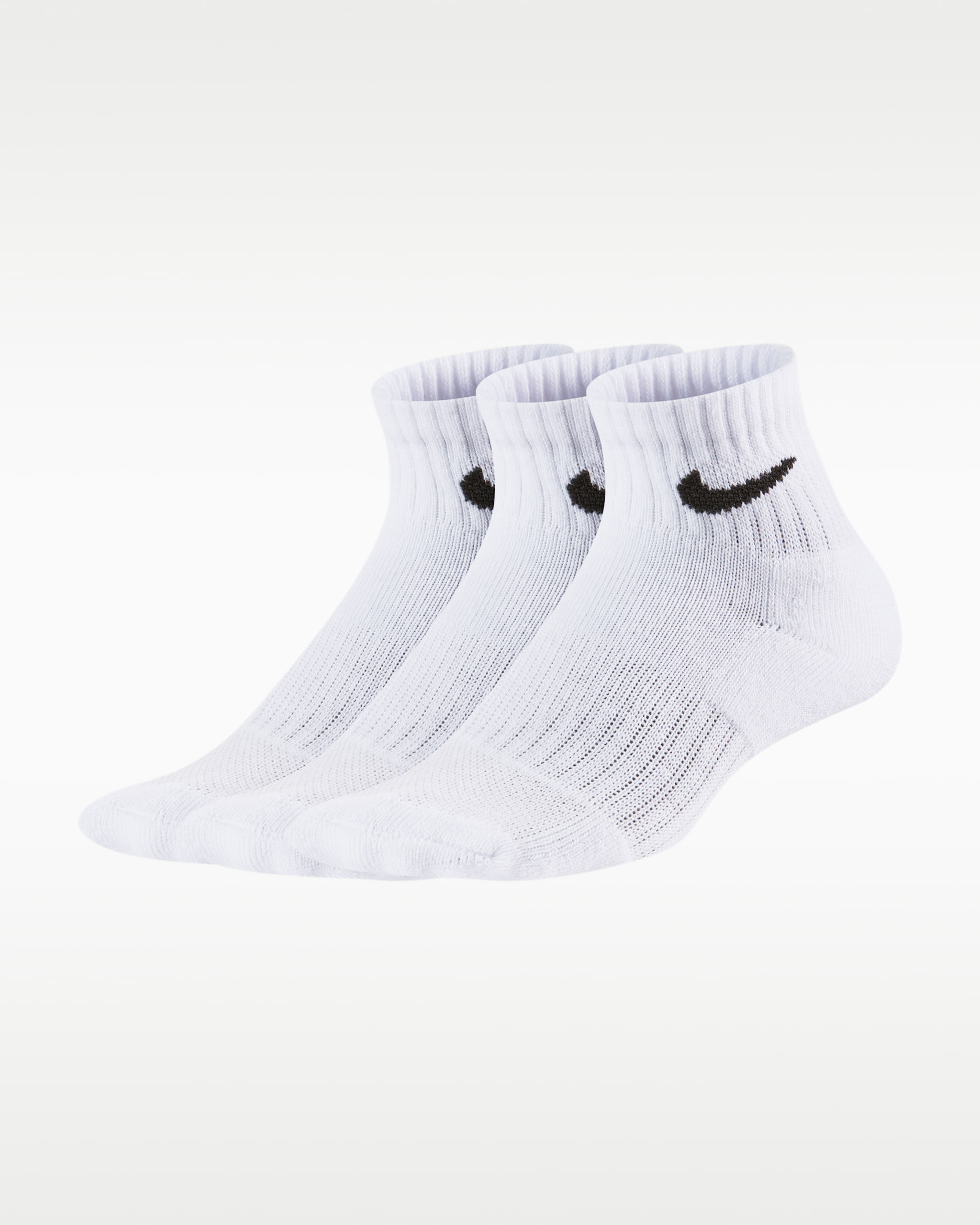 Nike Everyday Younger Kids' Cushioned Ankle Socks (3 Pairs) - White