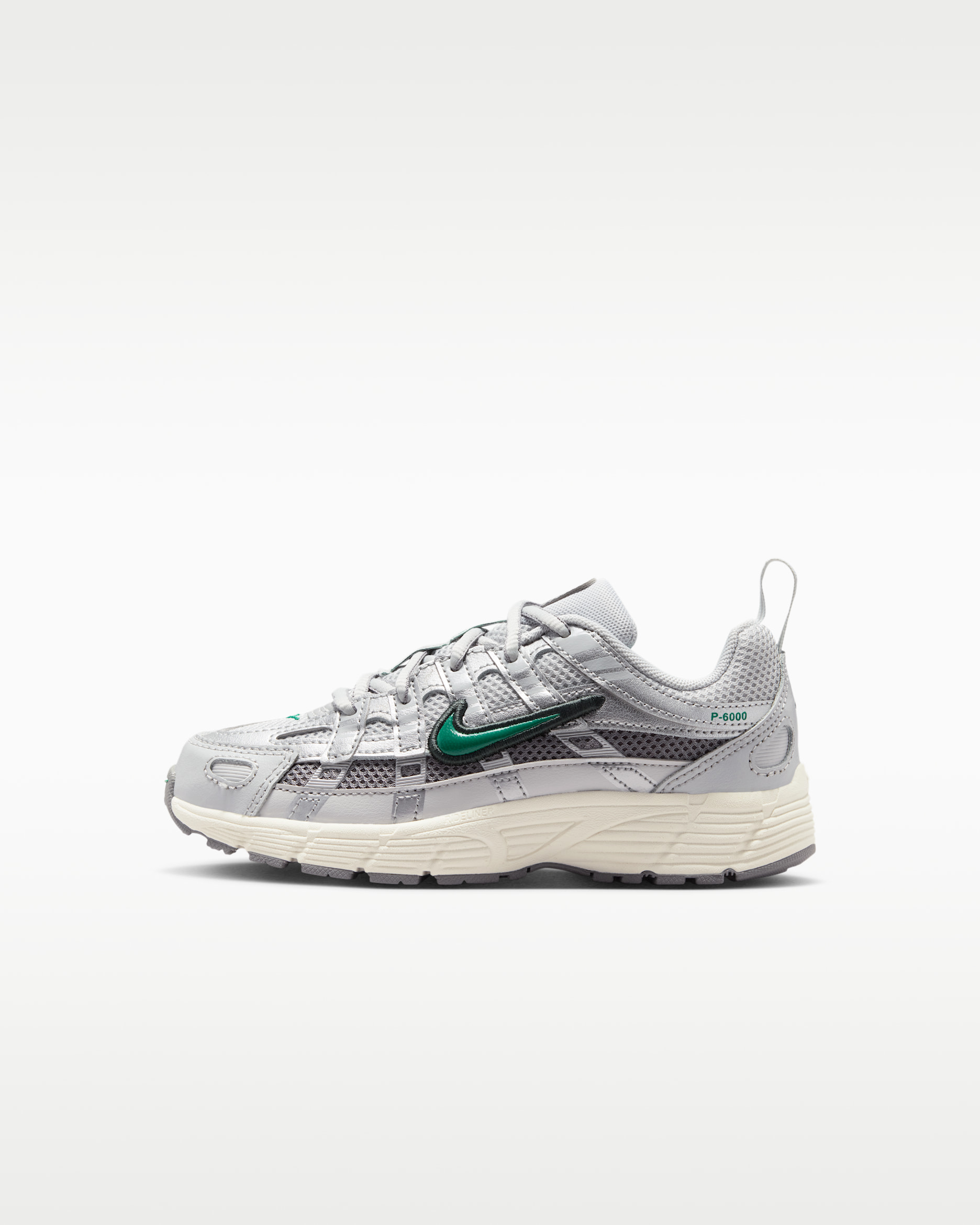 Nike P-6000 Younger Kids' Shoes - Grey Fog/Metallic Silver/Sail/Malachite