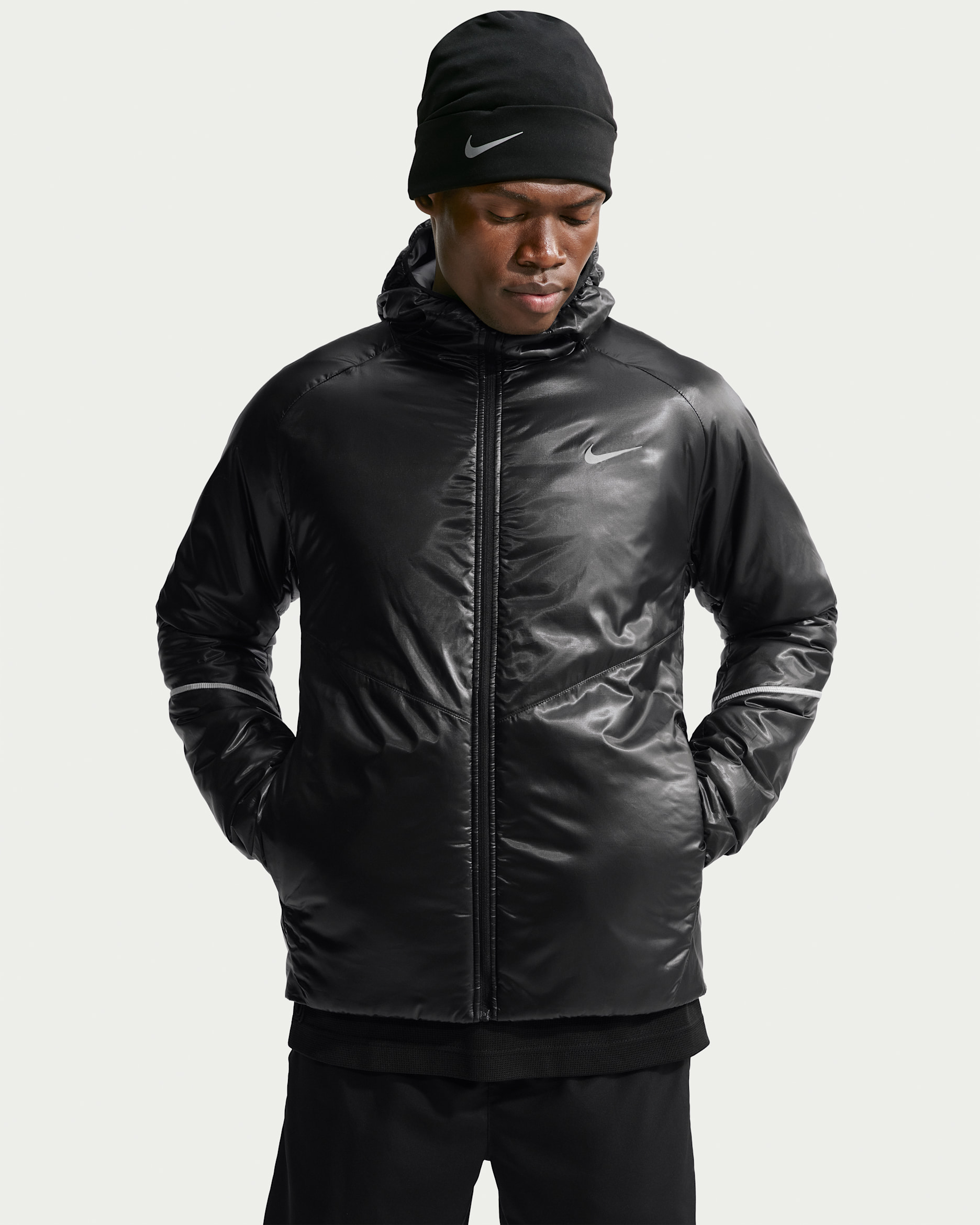 Nike Miler Aerolayer Men's Therma-FIT Running Jacket - Black/Smoke Grey