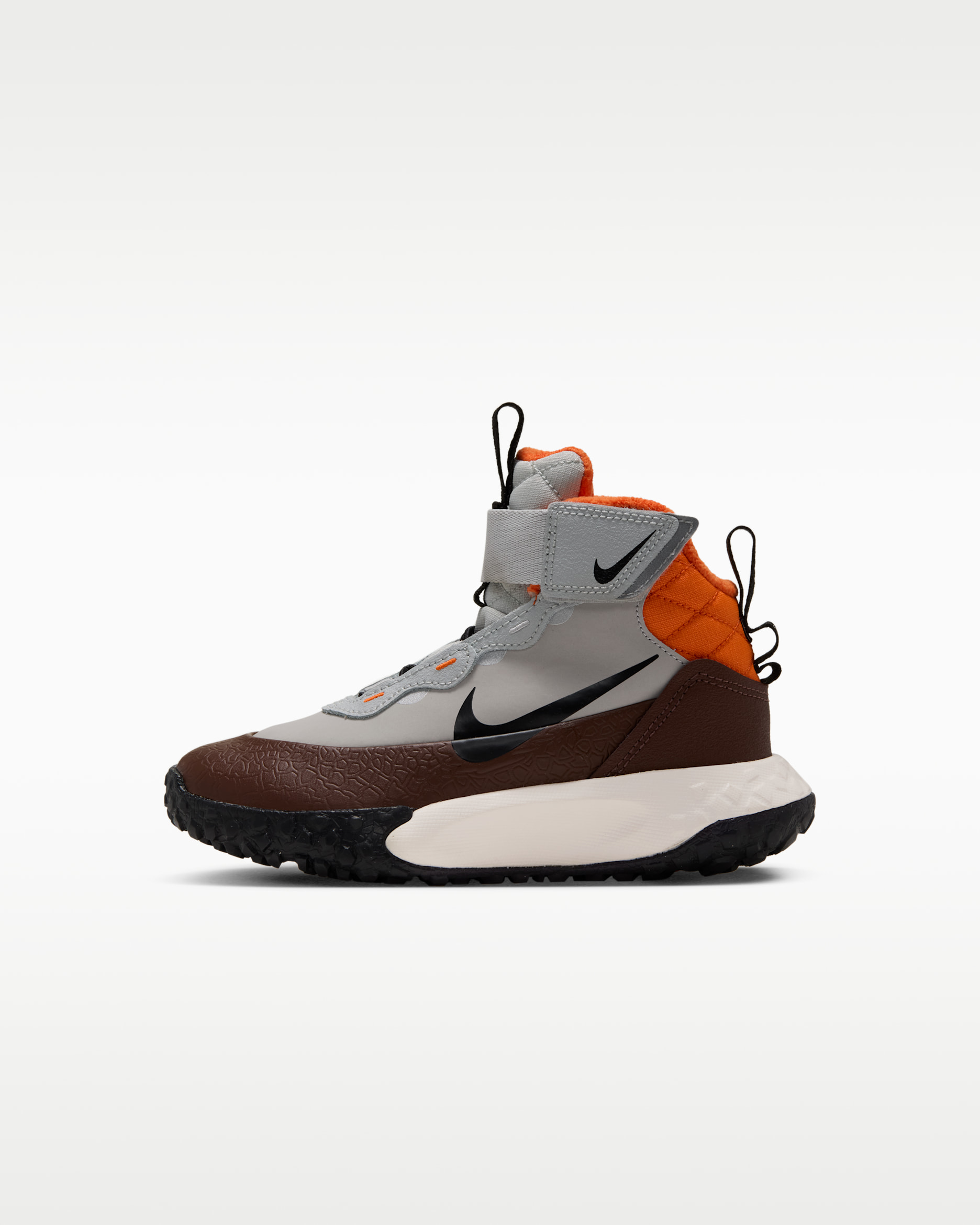 Nike Terrascout Little Kids' Shoes with Reflective Design Accents - Grey Fog/Safety Orange/Light Chocolate/Black