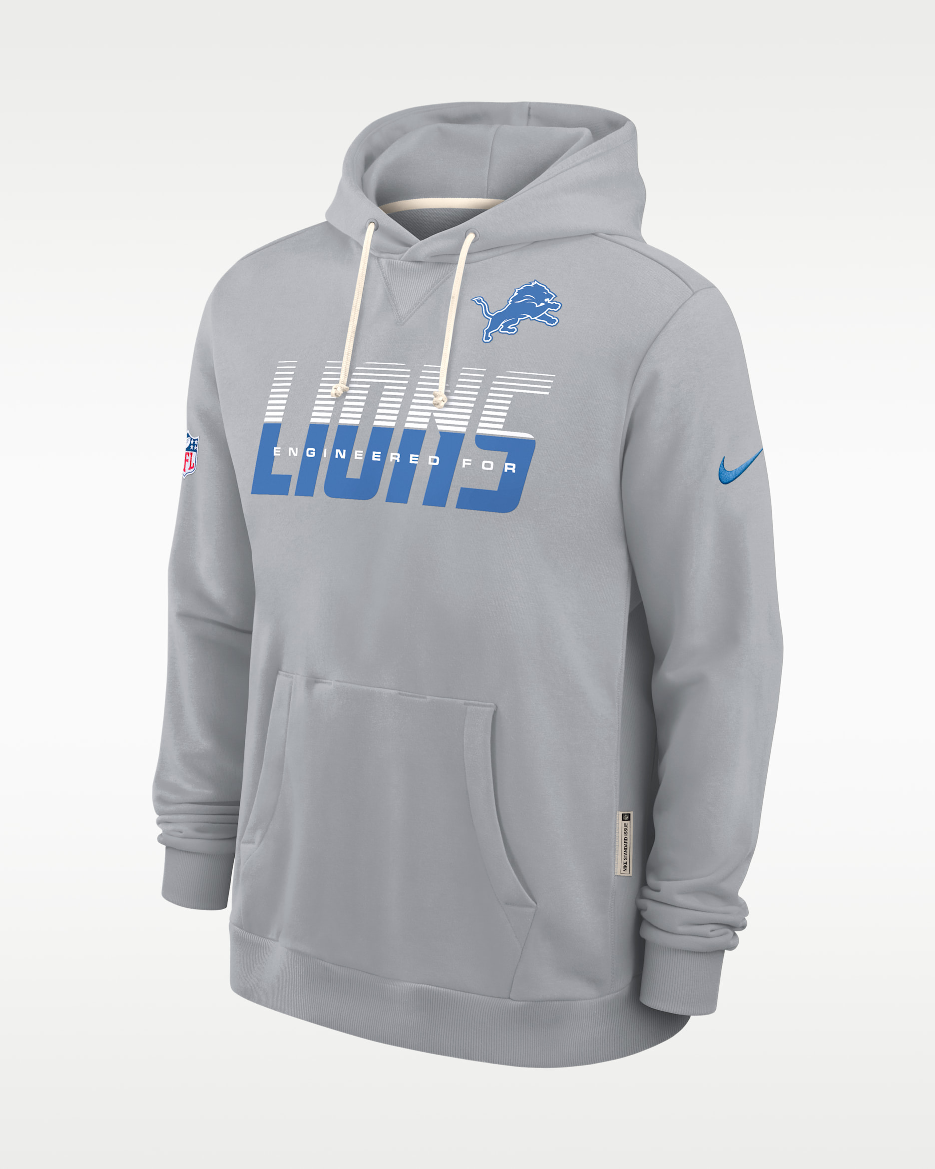 Detroit Lions Sideline Standard Issue Men's Nike Dri-FIT NFL Pullover Hoodie - Grey