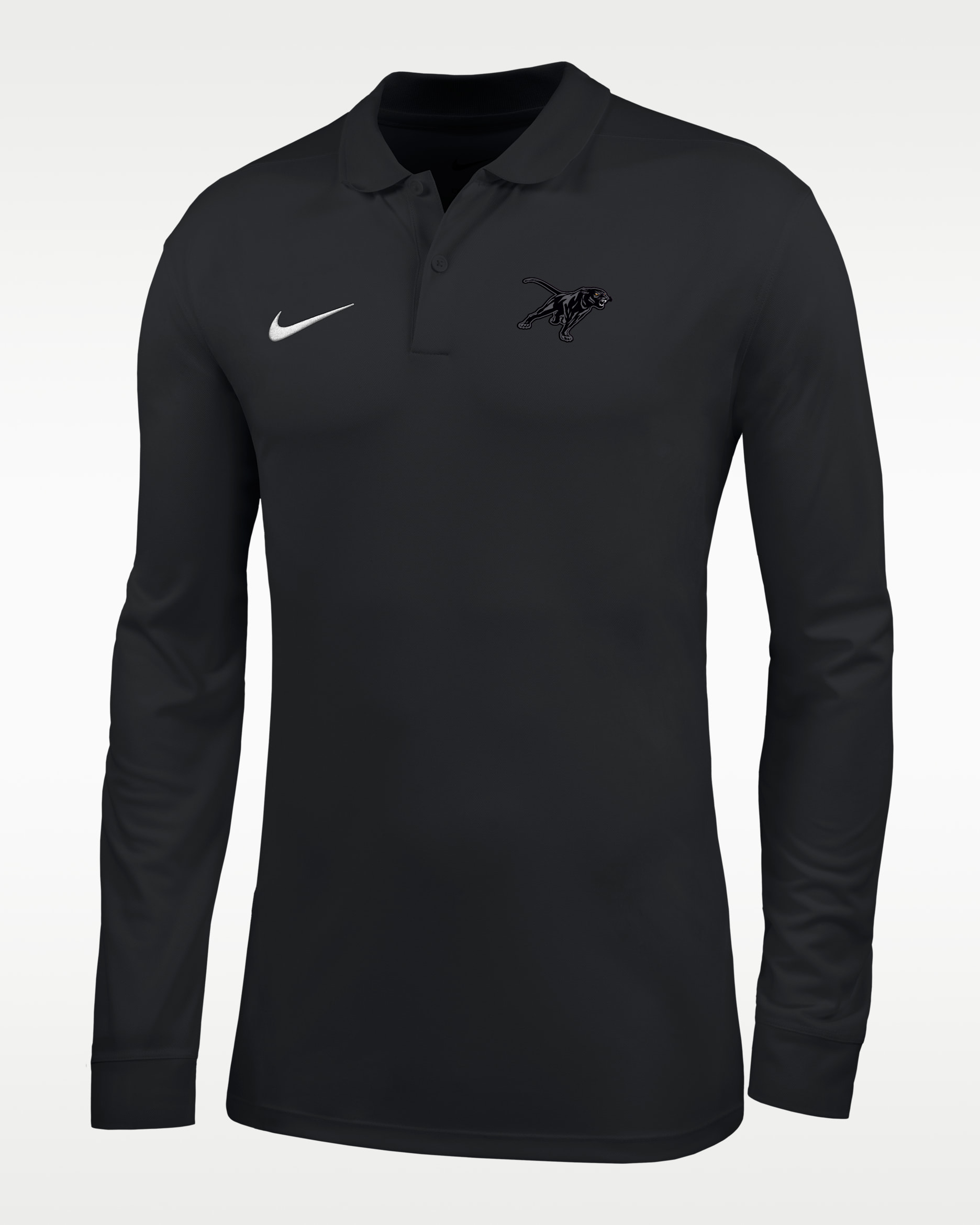 Nike College (Prairie View A&M University) Men's Dri-FIT Long-Sleeve Polo - Black