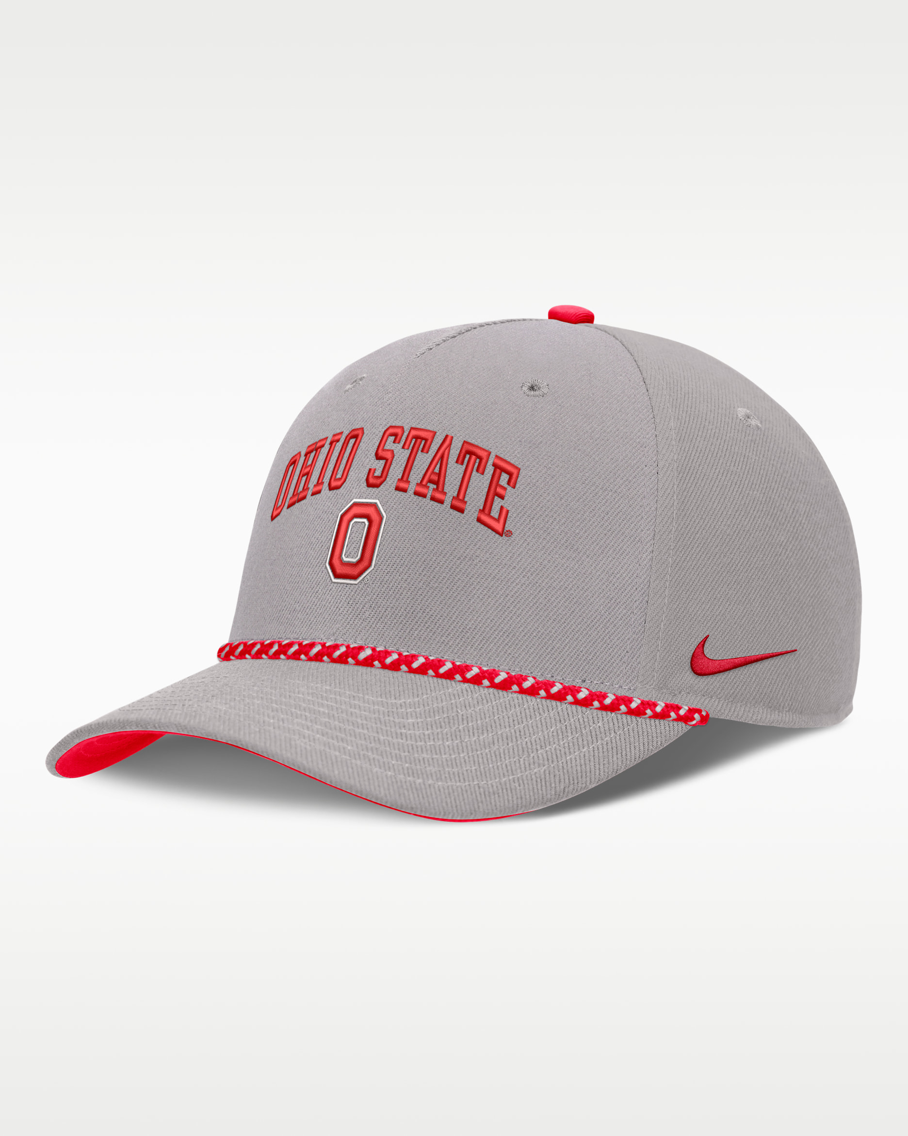 Ohio State Primetime Rise Rope Men's Nike College Adjustable Hat - Grey