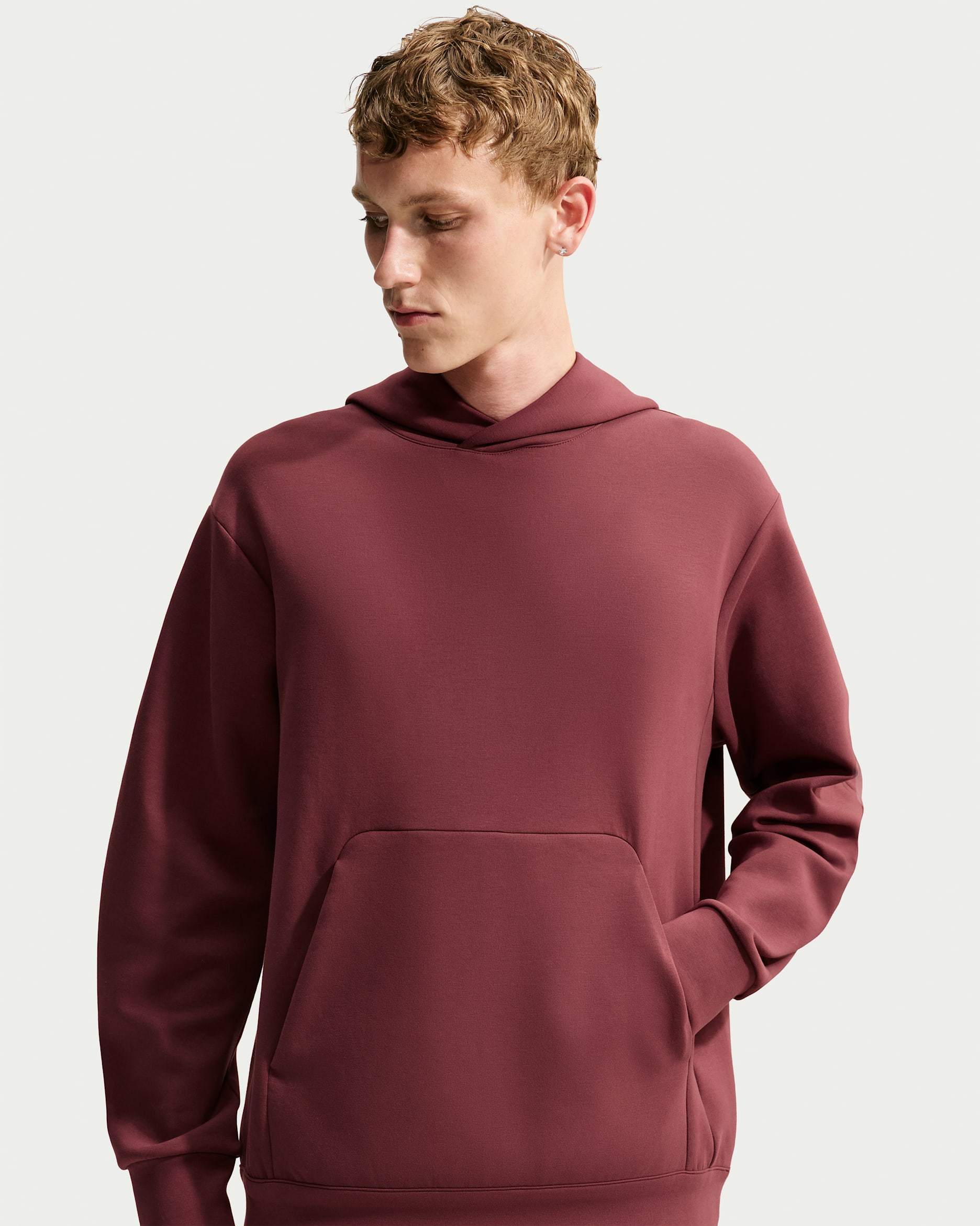 Sudadera con gorro sin cierre Dri-FIT para hombre Nike 24.7 ImpossiblySoft - Roca claro/Negro/Burdeos enérgico
