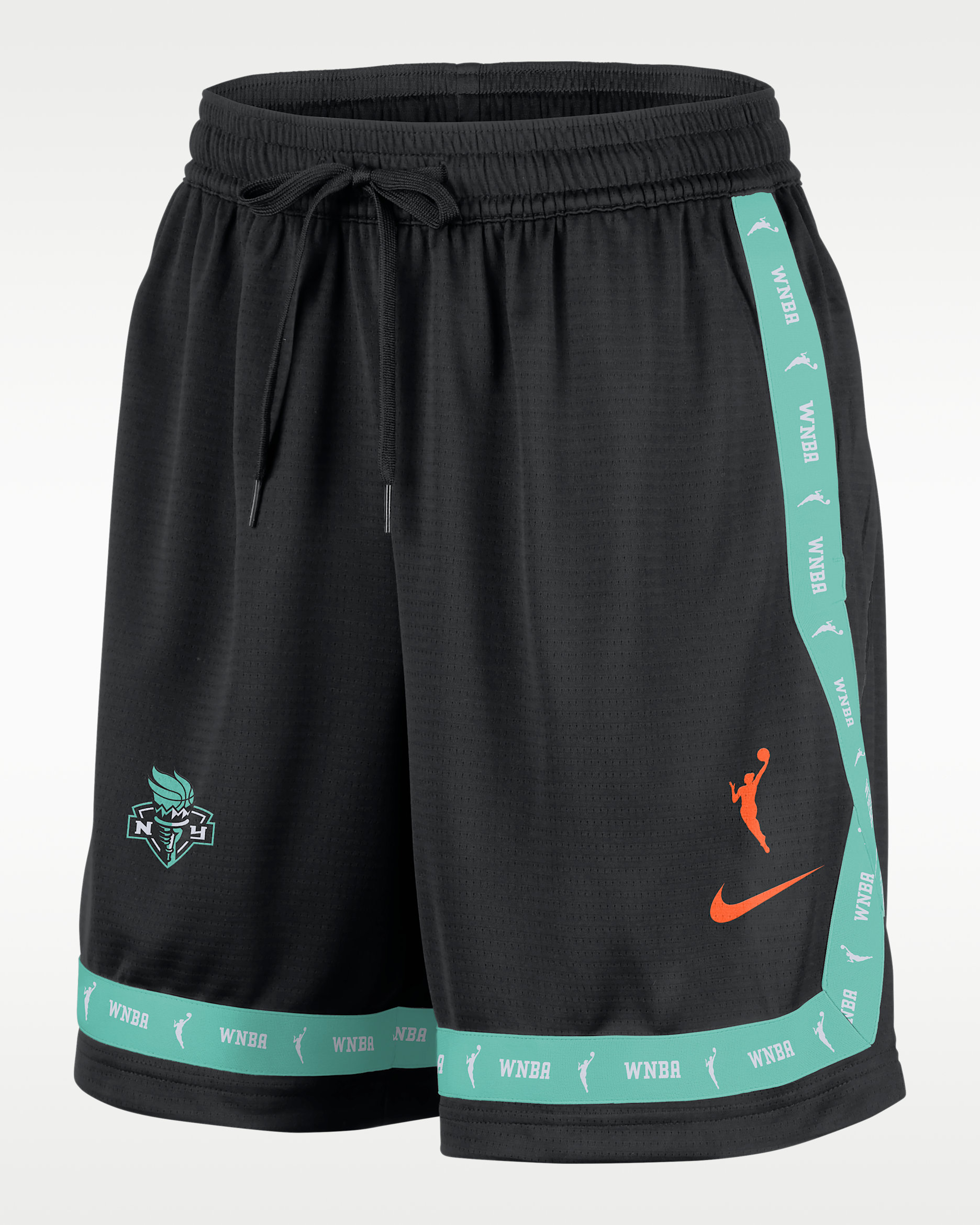 New York Liberty Women's Nike Crossover WNBA Shorts - Black/Brilliant Orange