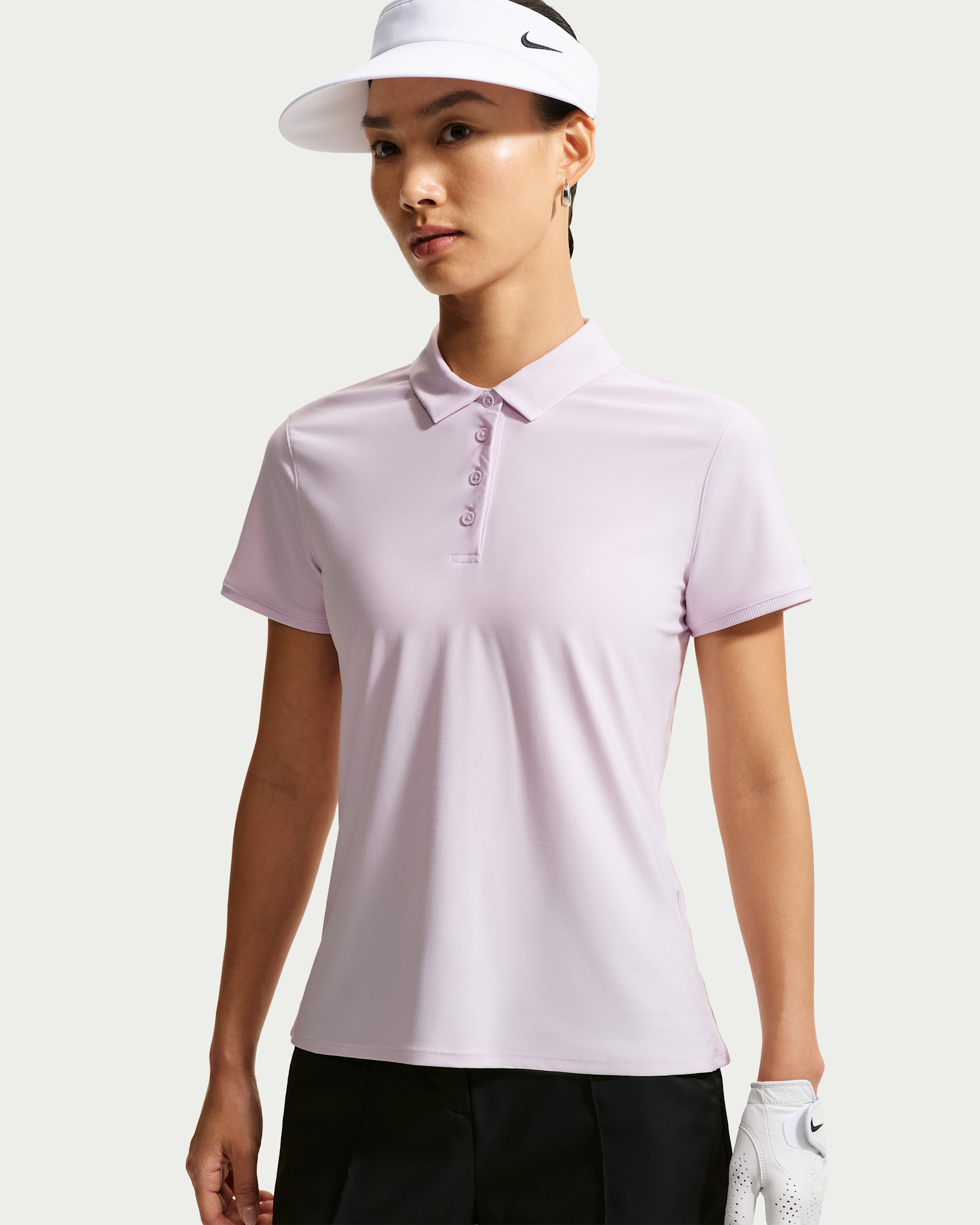 Nike Victory Women's Dri-FIT Short-Sleeve Golf Polo - Bleached Lilac/Black