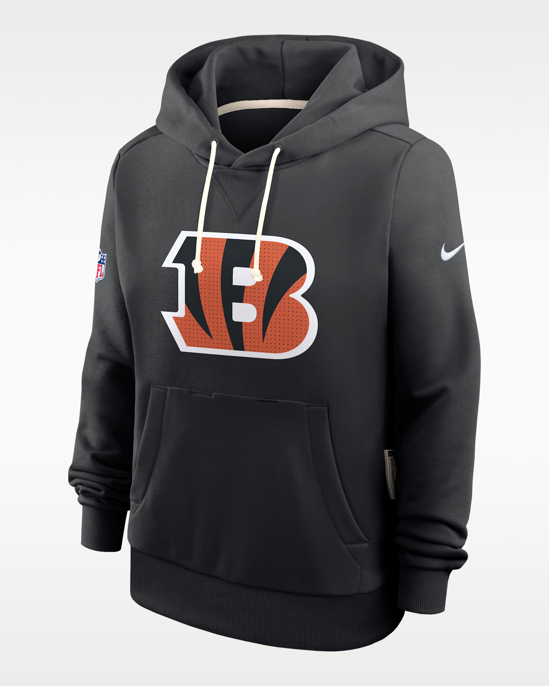 Sudadera con gorro sin cierre Nike Dri-FIT de la NFL para mujer Cincinnati Bengals Sideline - Negro