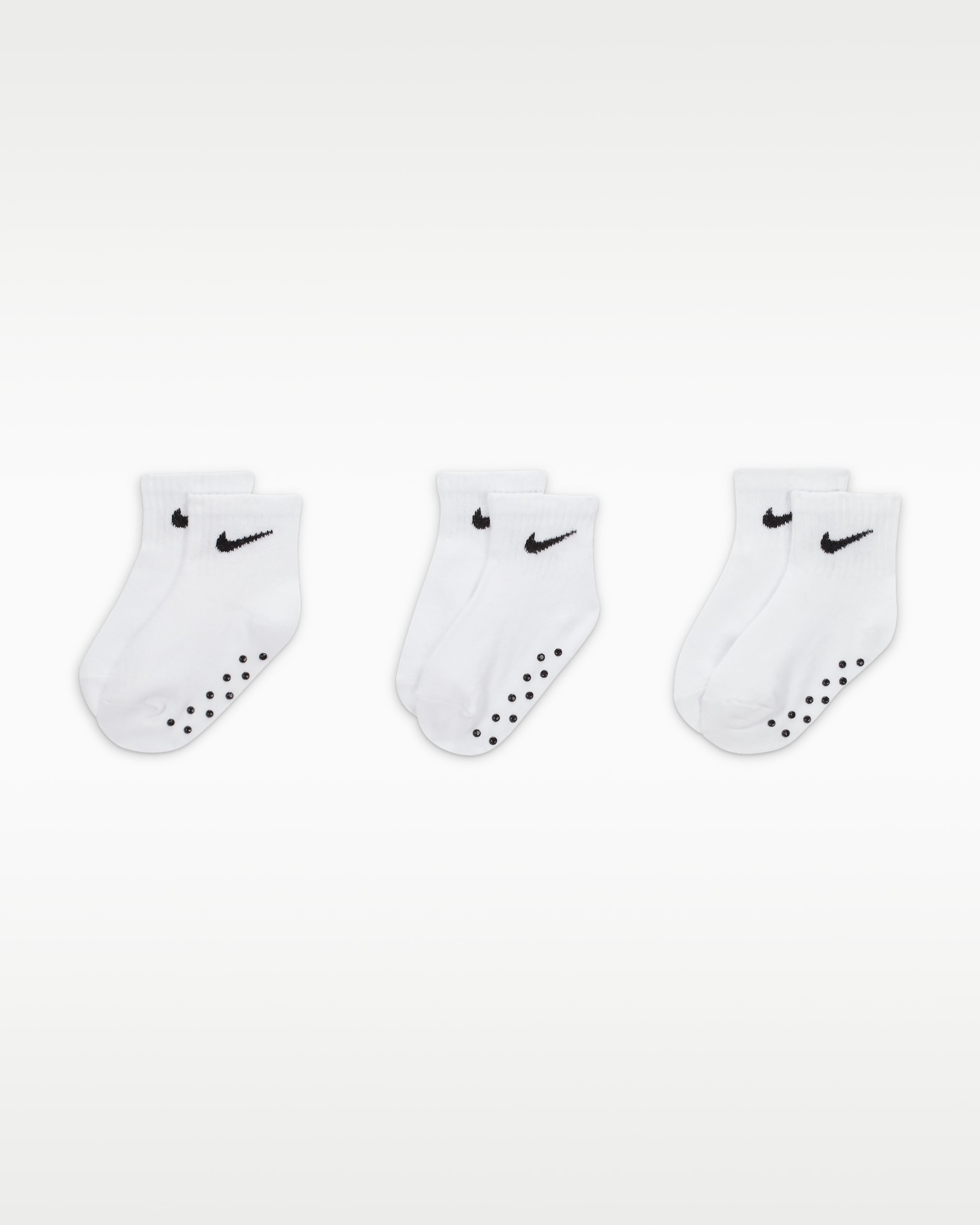 Nike Baby Swoosh Ankle Gripper Socks (3-Pairs) - White