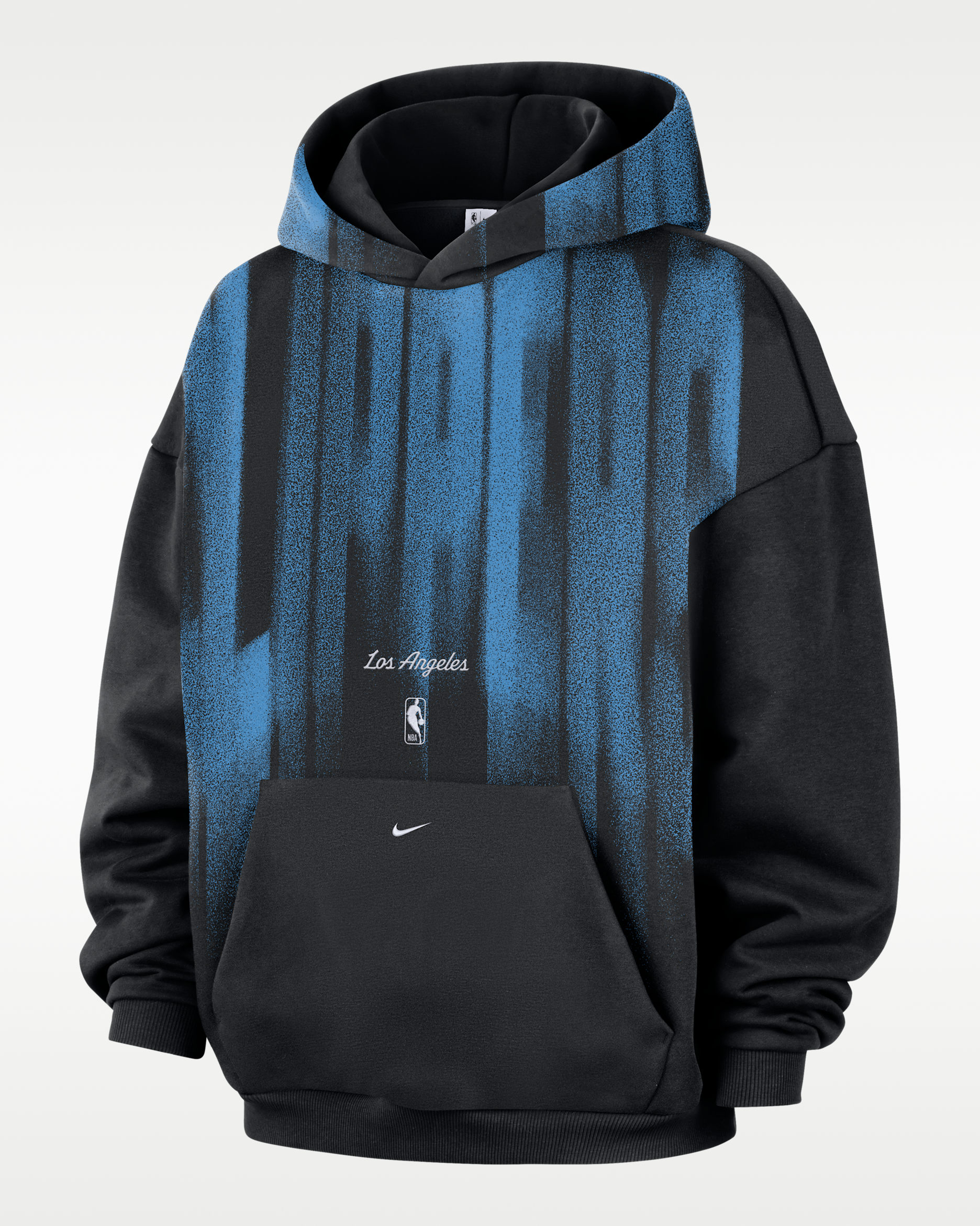 Sudadera con gorro de básquetbol de tejido Fleece Therma-FIT para hombre LA Clippers Standard Issue - Negro/Blanco