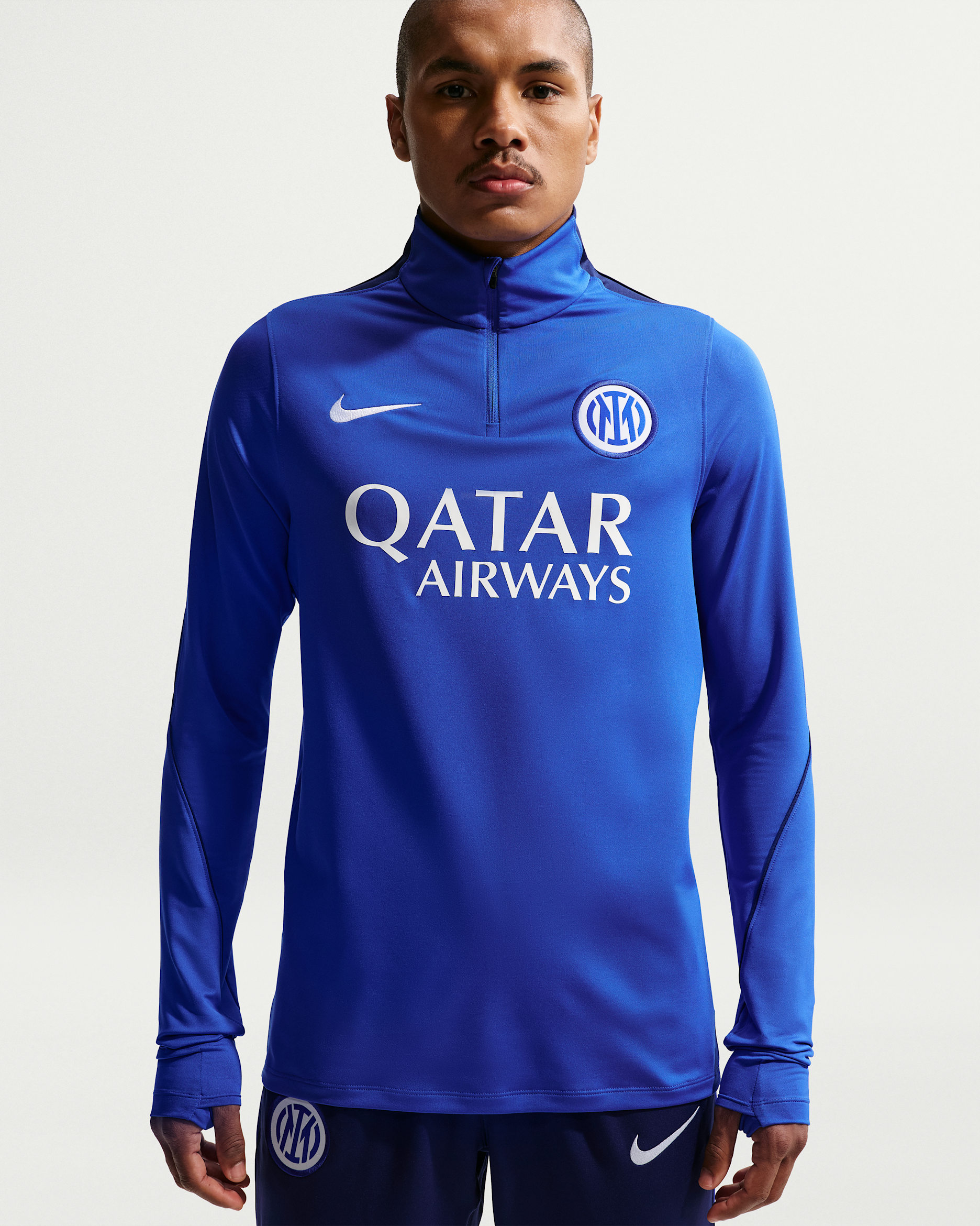 Haut d'entraînement de foot en maille Nike Dri-FIT Inter Milan Strike pour homme - Lyon Blue/Blue Void/Blanc