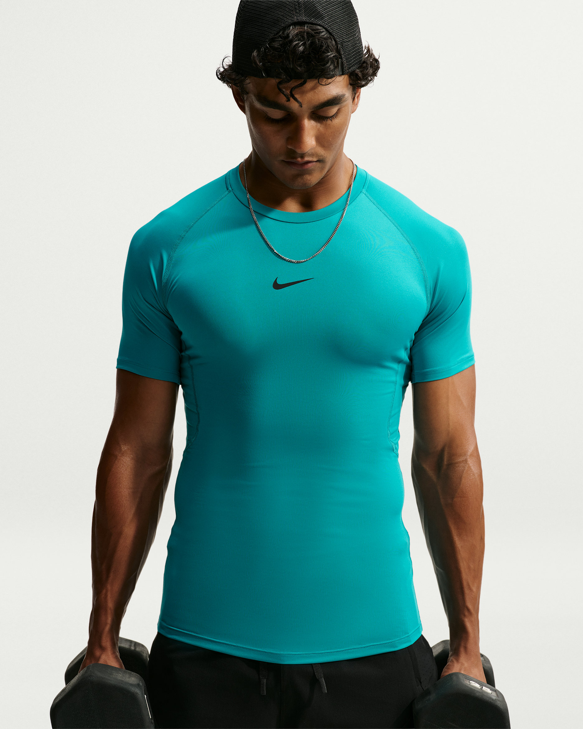Nike Pro Men's Dri-FIT Tight Short-Sleeve Fitness Top - Energy/Black