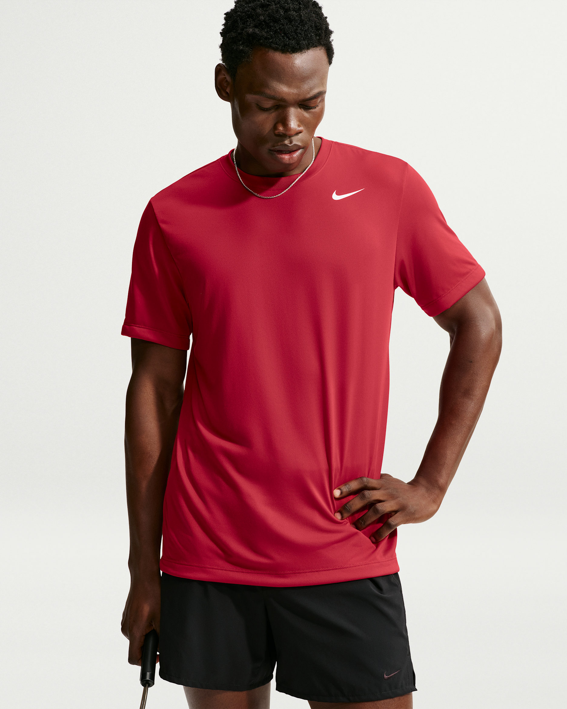 Nike Dri-FIT Legend Men's Fitness T-Shirt - Tough Red/White