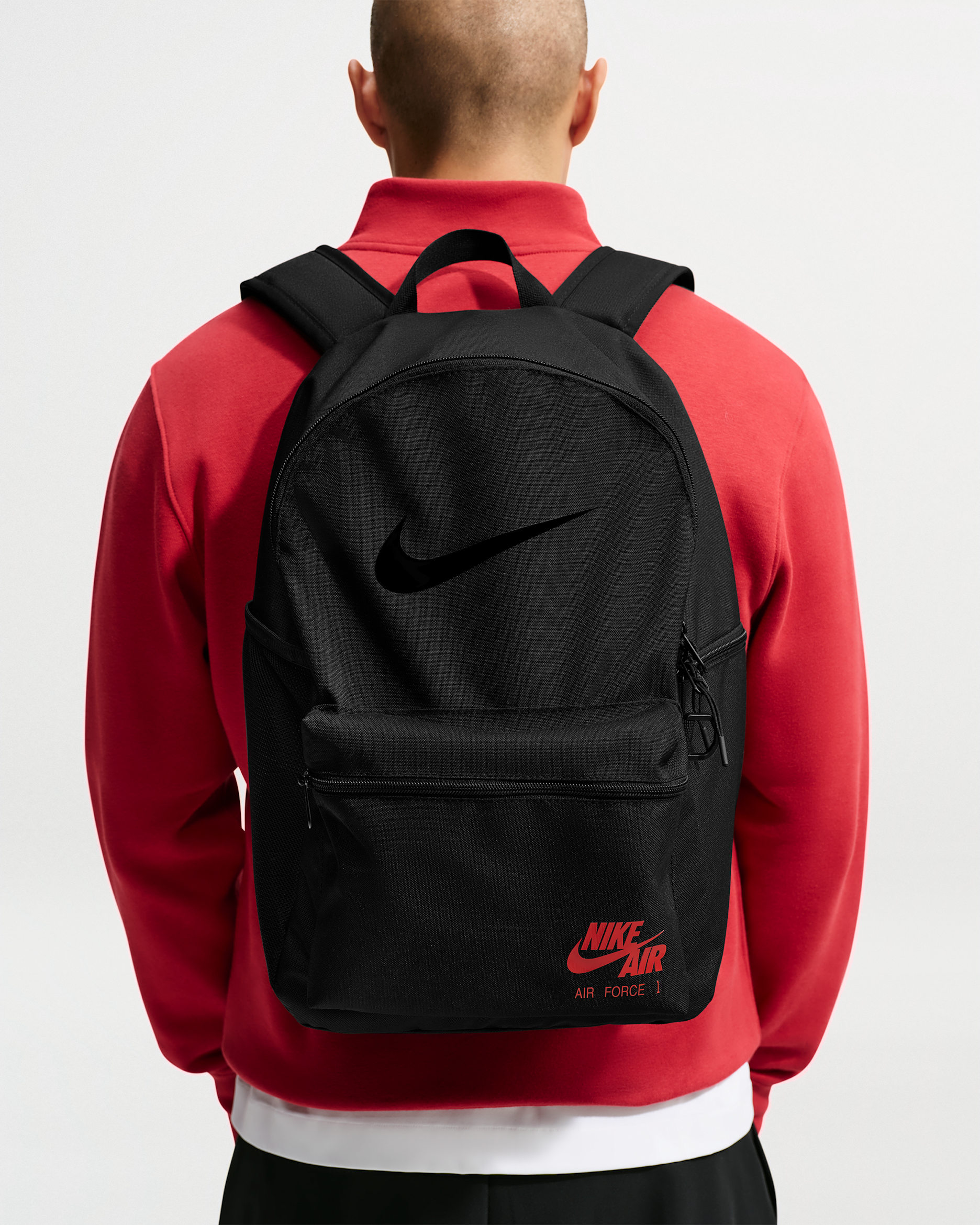 Nike Heritage Air Force 1 Backpack (23L) - Black/Black/University Red