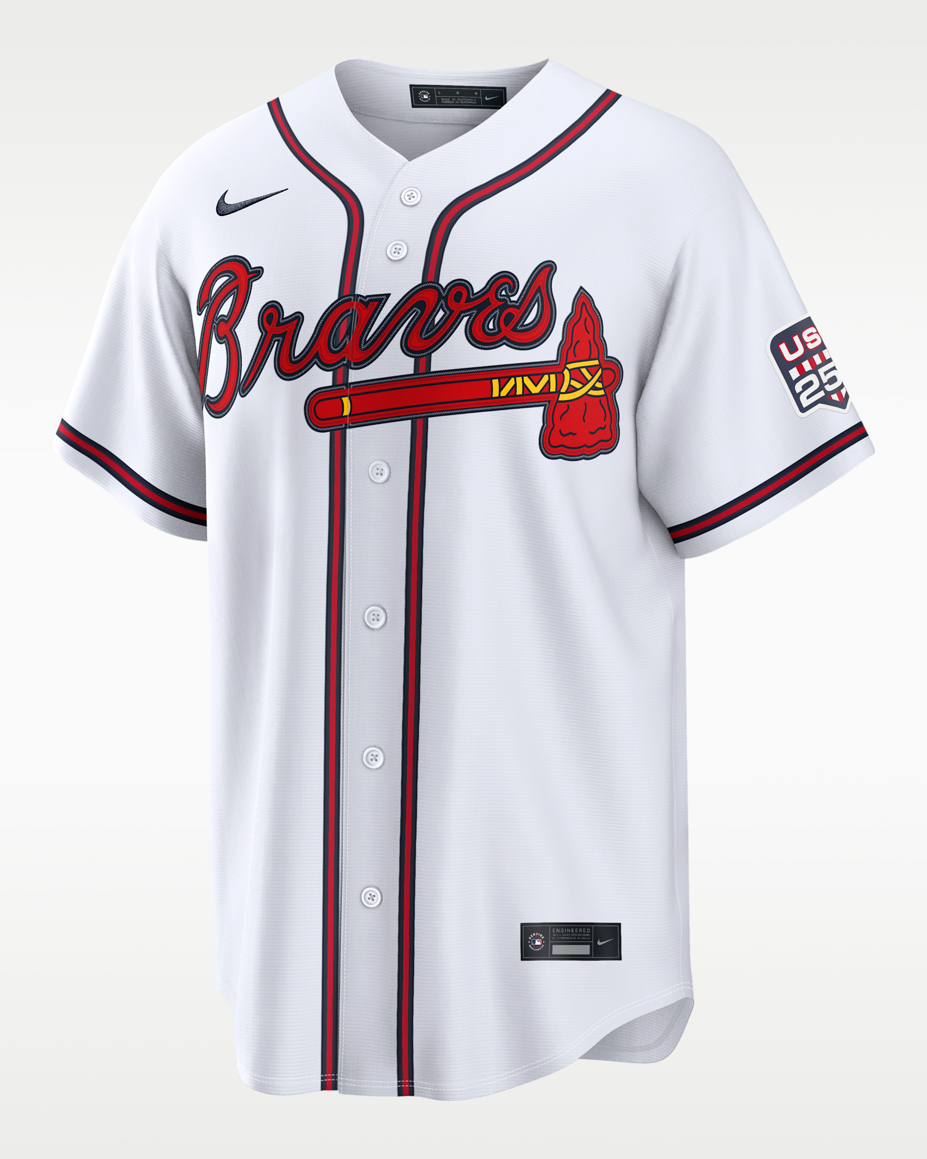 Ronald Acuña Jr. Atlanta Braves USA 250 Men's Nike MLB Stadium Jersey - White