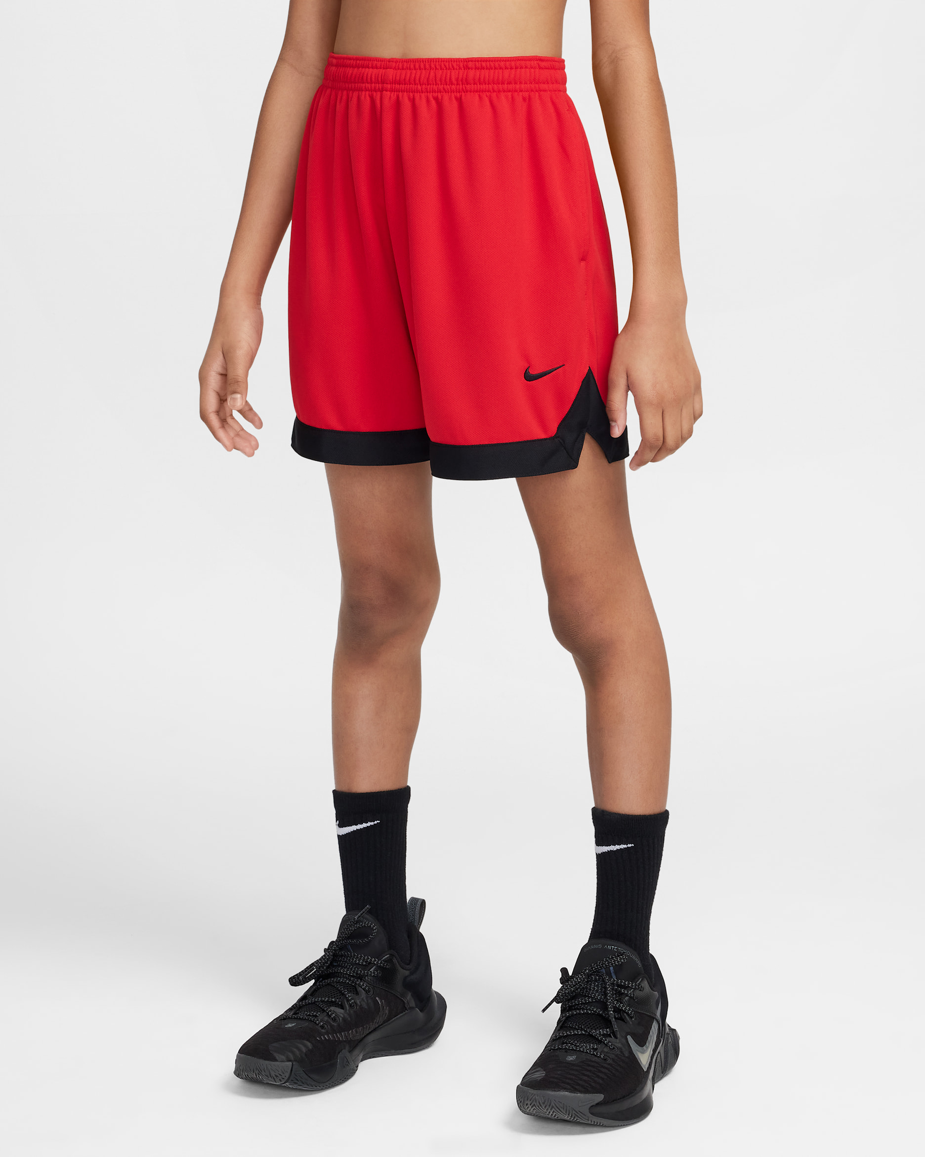 Nike Court Big Kids' Dri-FIT 5" Basketball Shorts - University Red/Black