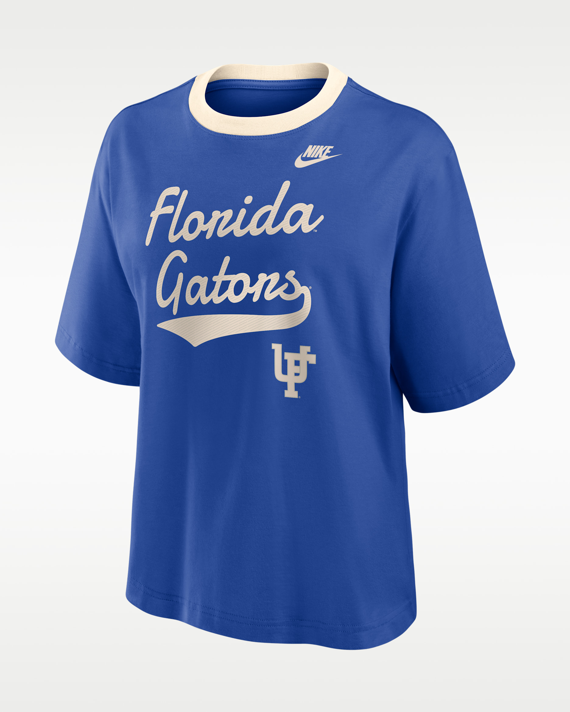 Florida Legacy Fight Song Boxy Women's Nike College T-Shirt - Royal/Natural