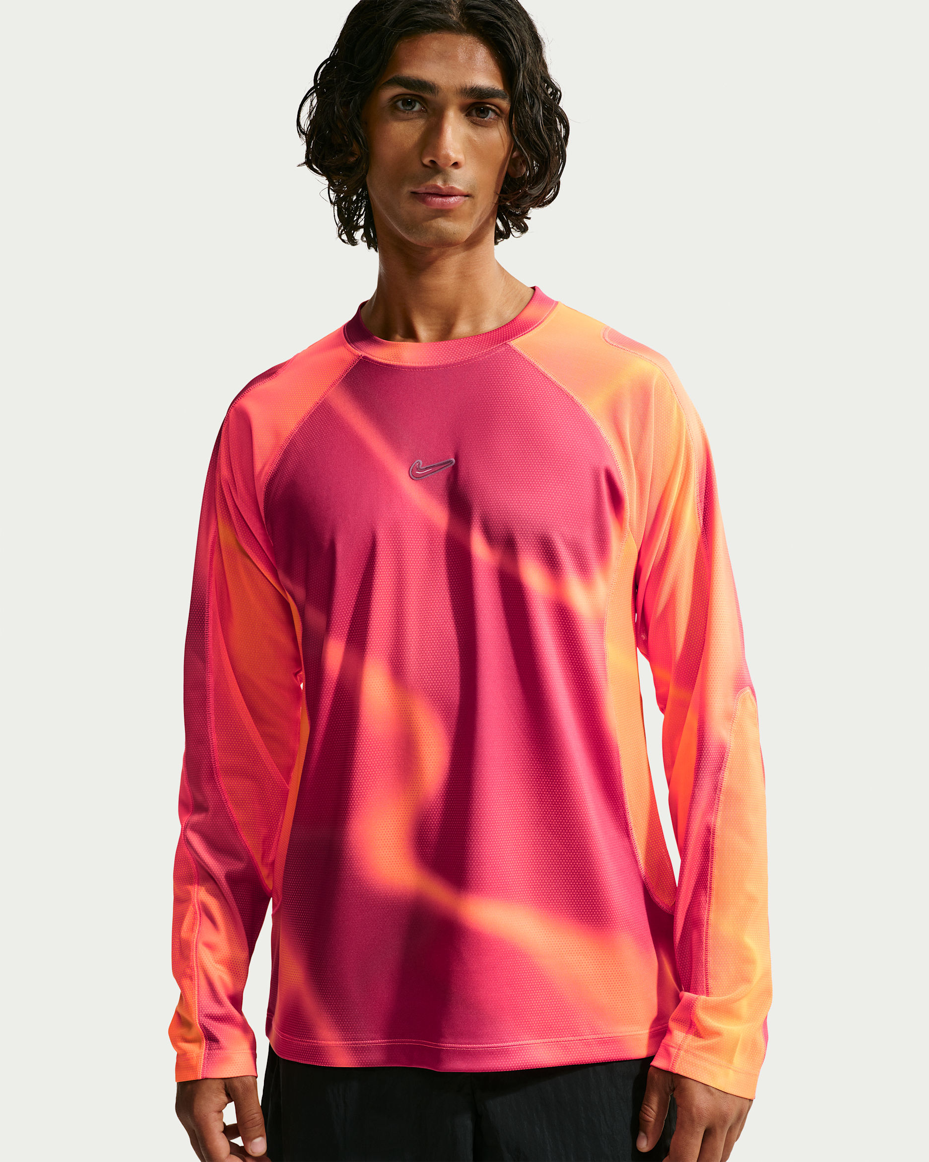 Nike Project F.R.O.G. Men's Dri-FIT Long-Sleeve Gleam Top - Bright Crimson/Total Orange/Mystic Dates/Total Orange