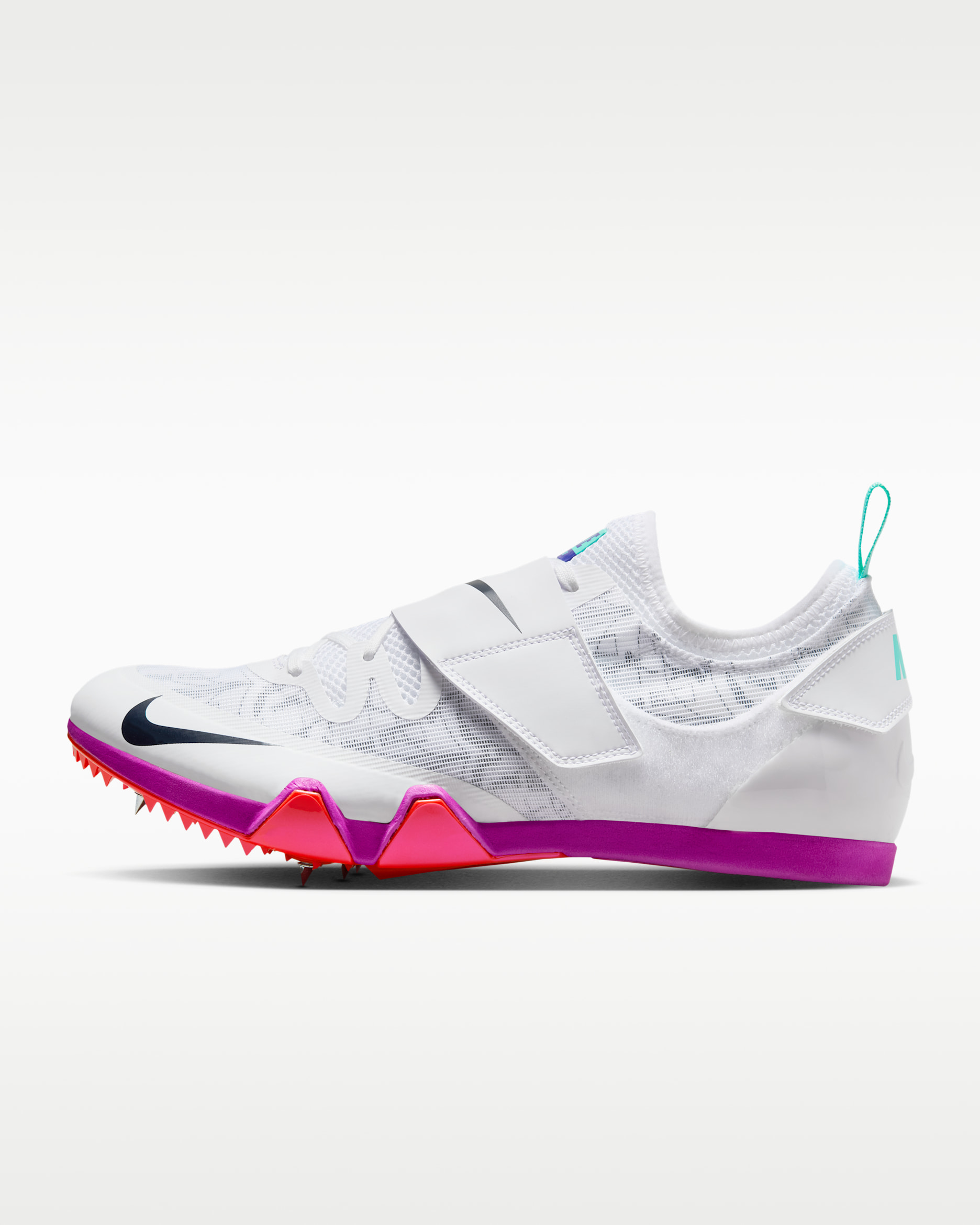 Spikes para salto y atletismo Nike Pole Vault Elite - Blanco/Tinte azul verdoso/Rosa pasión/Obsidiana