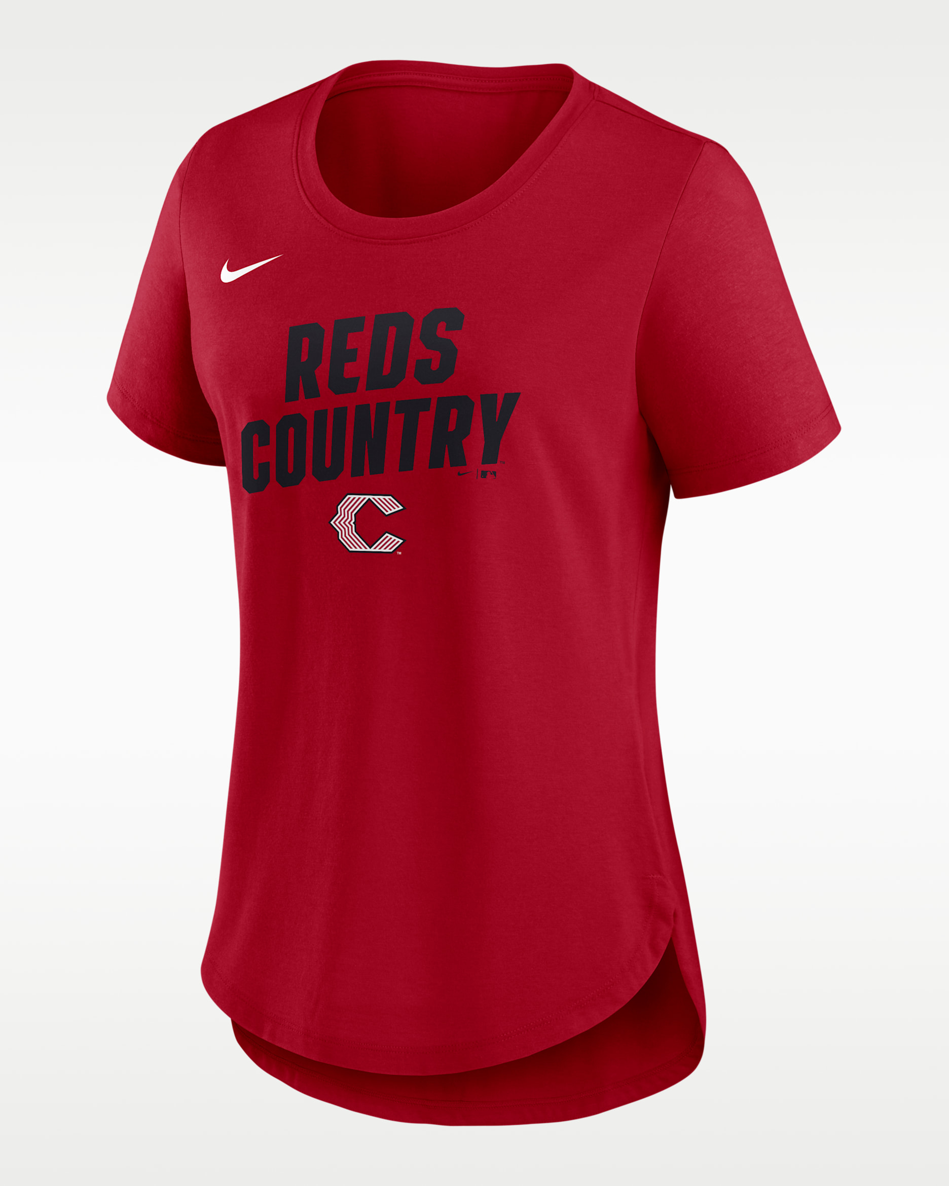 Cincinnati Reds Team Phrase City Connect Lockup Women's Nike MLB T-Shirt - Red