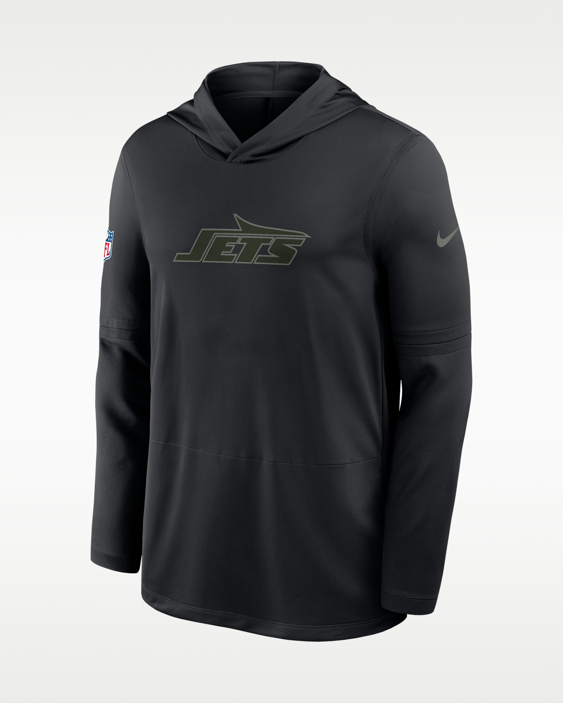 Playera de manga larga Nike Dri-FIT de la NFL con gorro para hombre New York Jets Rivalries Collection Sideline - Negro