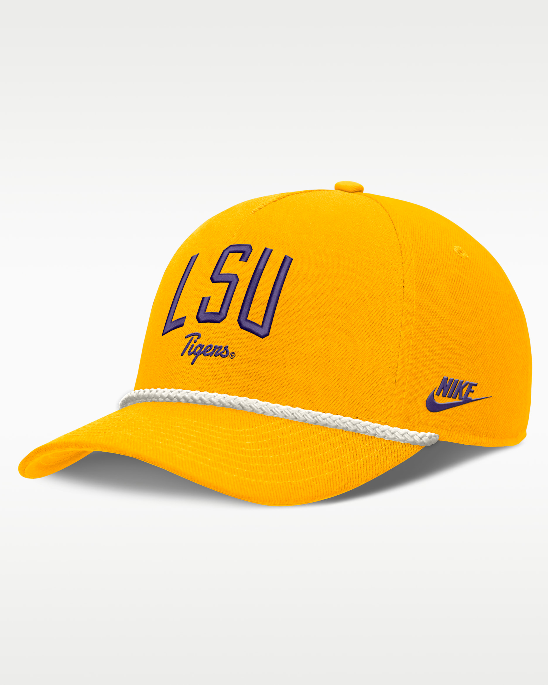 LSU Legacy Letter Rise Men's Nike Dri-FIT College A-Frame Adjustable Hat - Gold