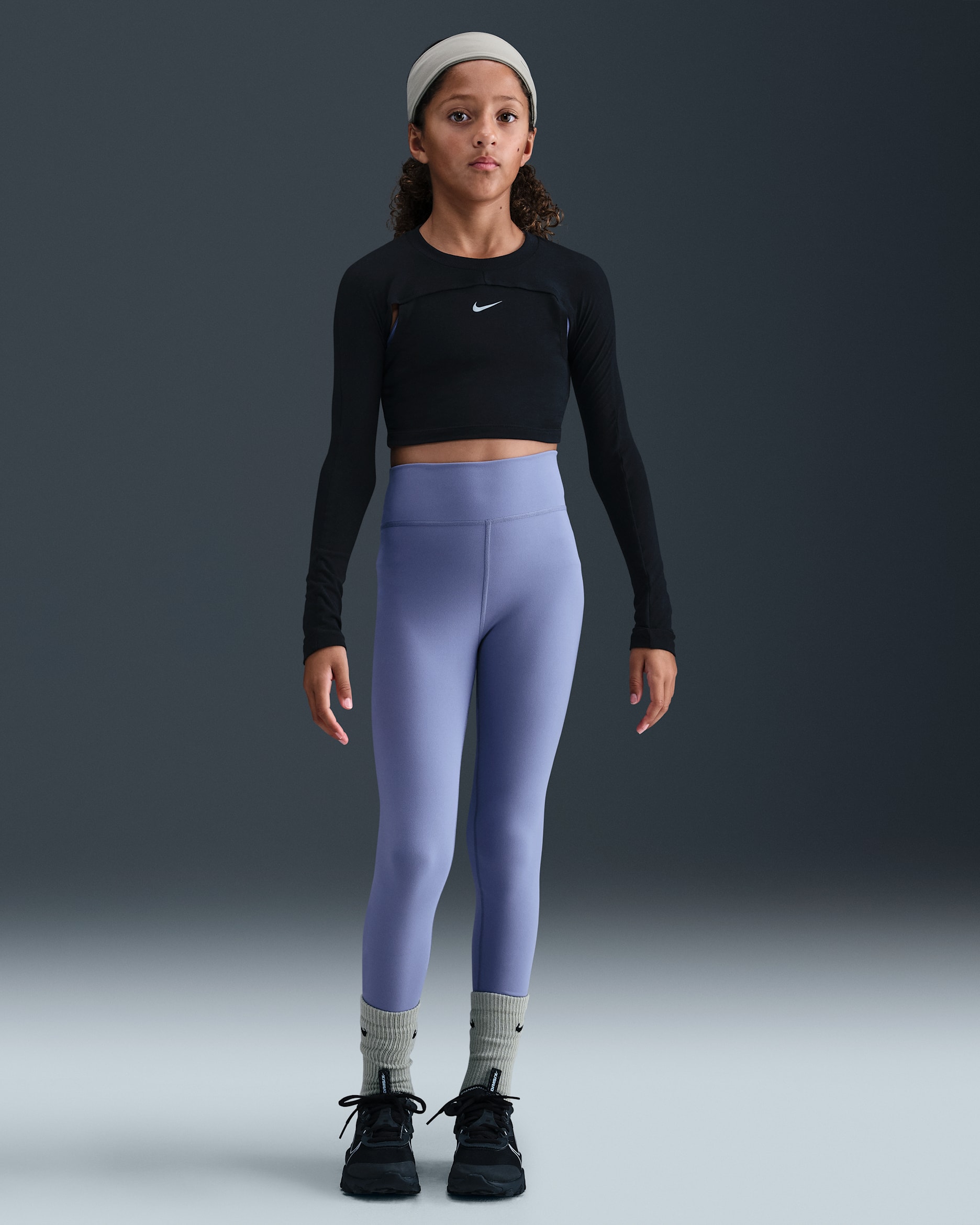 Leggings Dri-FIT de tiro alto para niña talla grande Nike One - Índigo mundial/Blanco