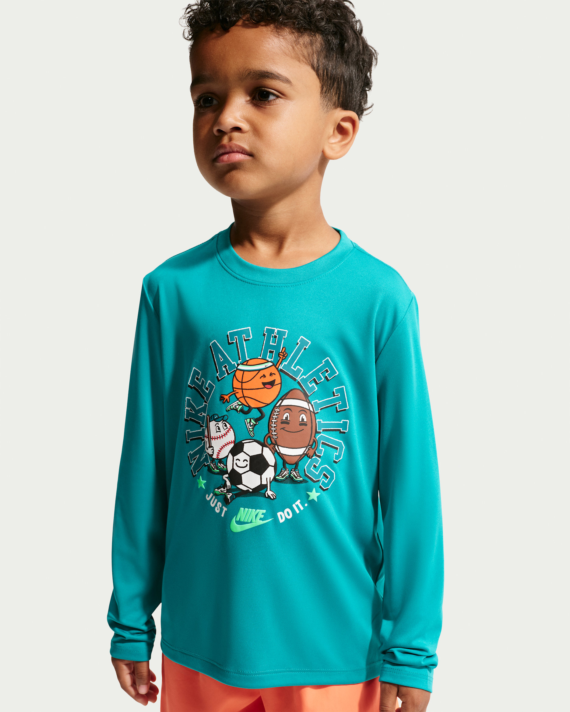 Playera de manga larga Dri-FIT con gráfico para niños talla pequeña Nike - Energía