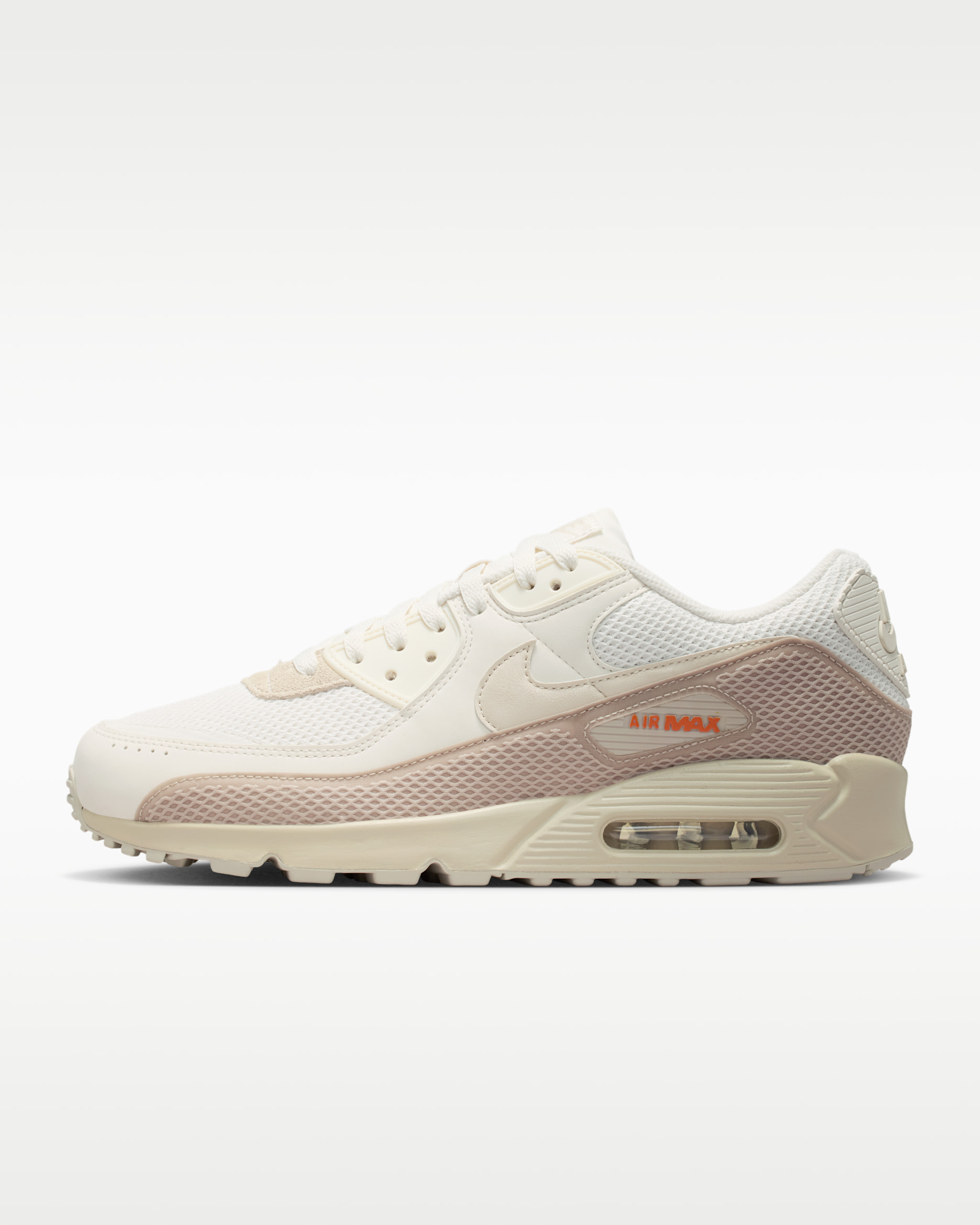 Nike Air Max 90 Premium sko til herre - Phantom/Cream II/Safety Orange/Light Orewood Brown