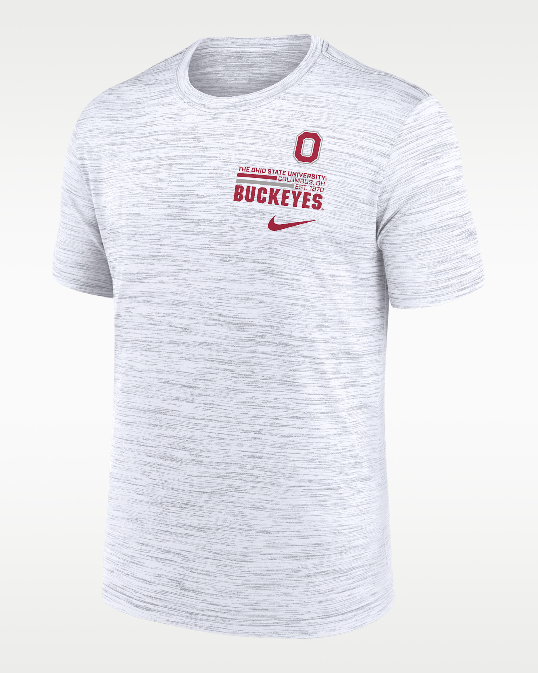 Playera universitaria Nike Dri-FIT para hombre Ohio State Campus Chest Stack Velocity - Blanco