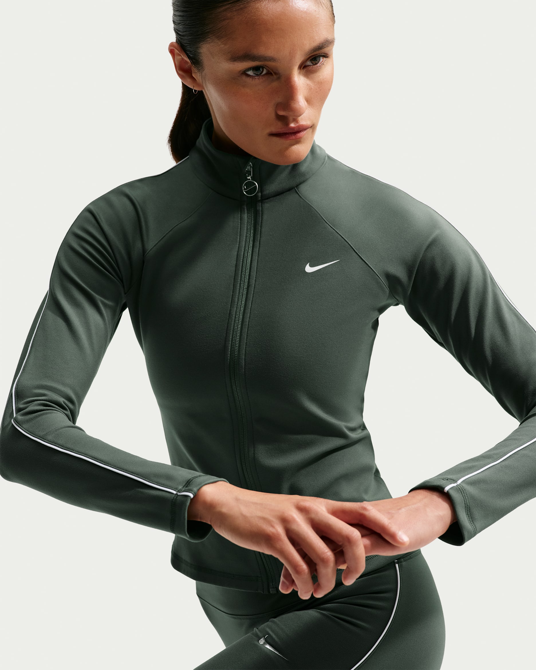 Nike Women's Long-Sleeve Full-Zip Jacket - Camo Green
