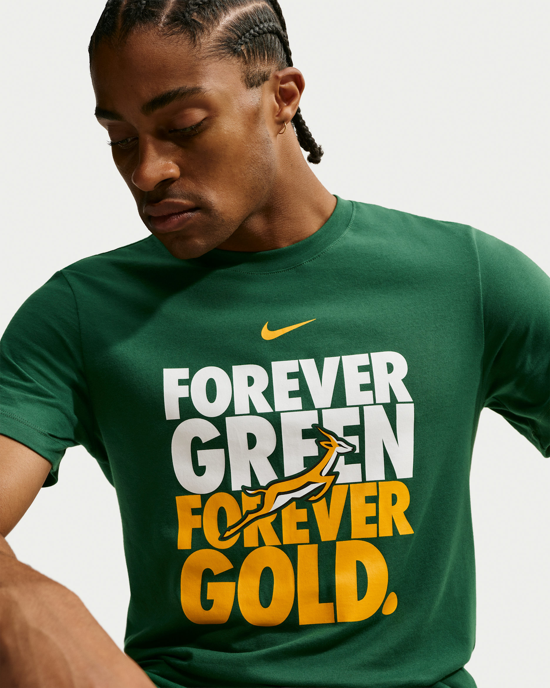 Springboks T-Shirt (Herren) - Gorge Green/University Gold/Weiß