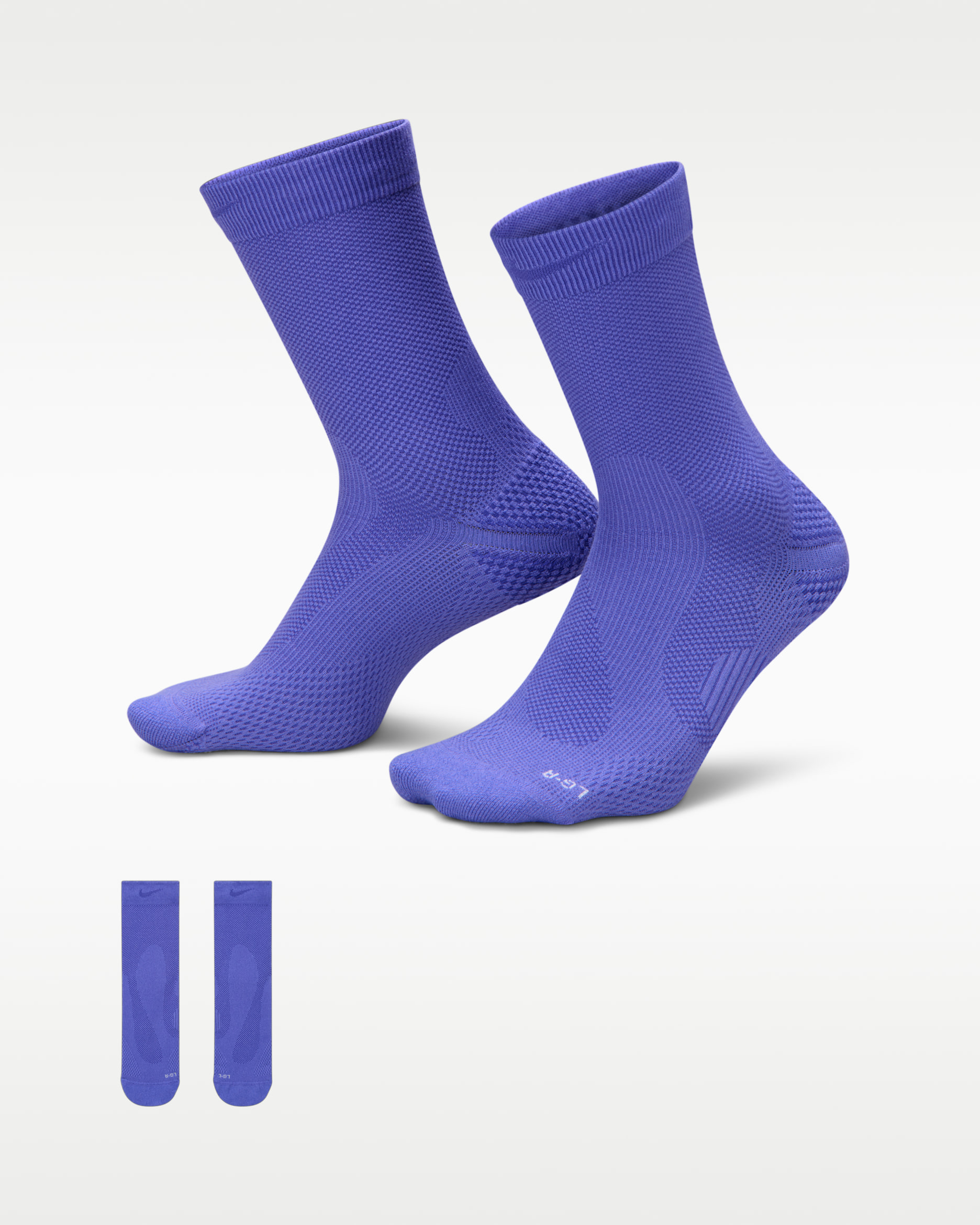 Nike Running Lightweight Crew Socks (1 Pair) - Sapphire/Lapis/Pure Platinum/Lapis