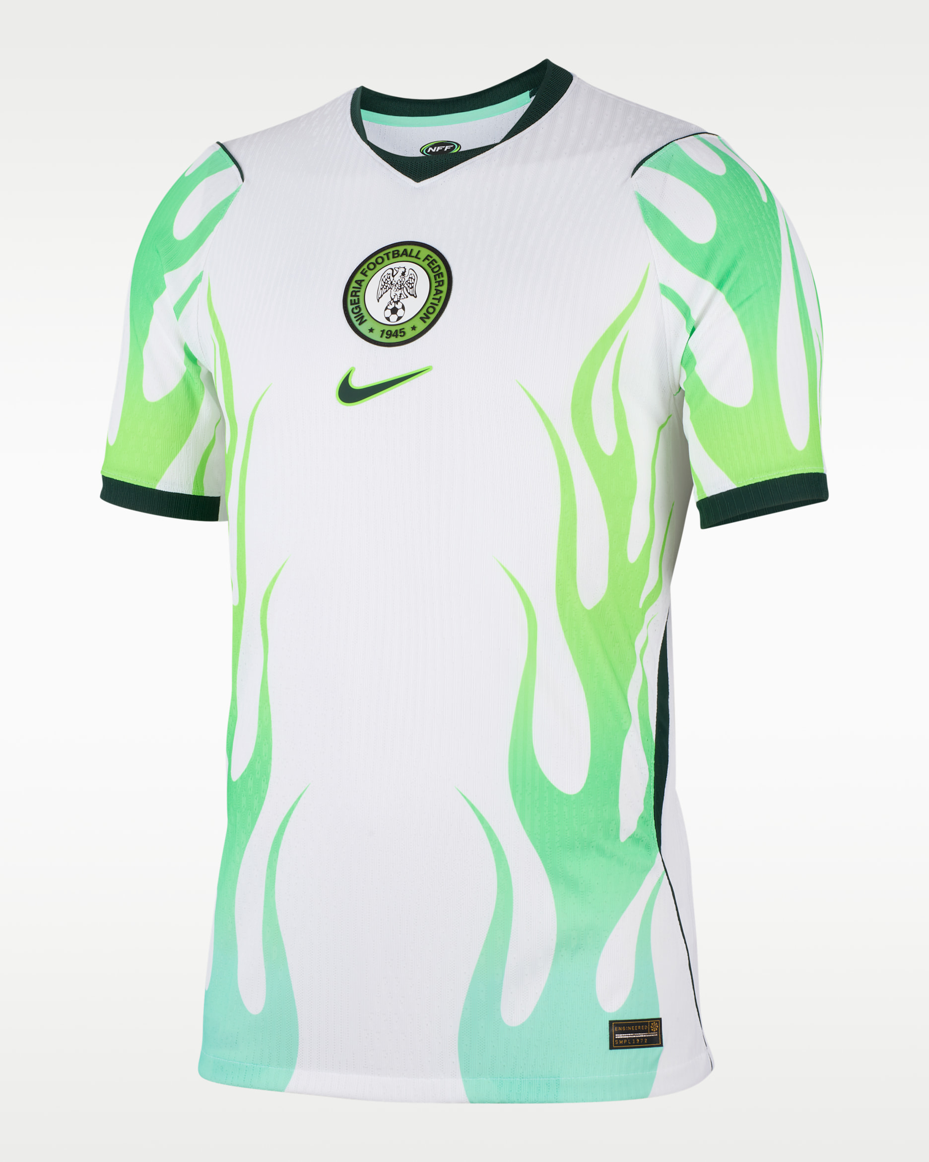 Jersey de fútbol Nike Aero-FIT Authentic de Nigeria visitante 2026 Match para hombre - Blanco/Verde resplandor/Negro