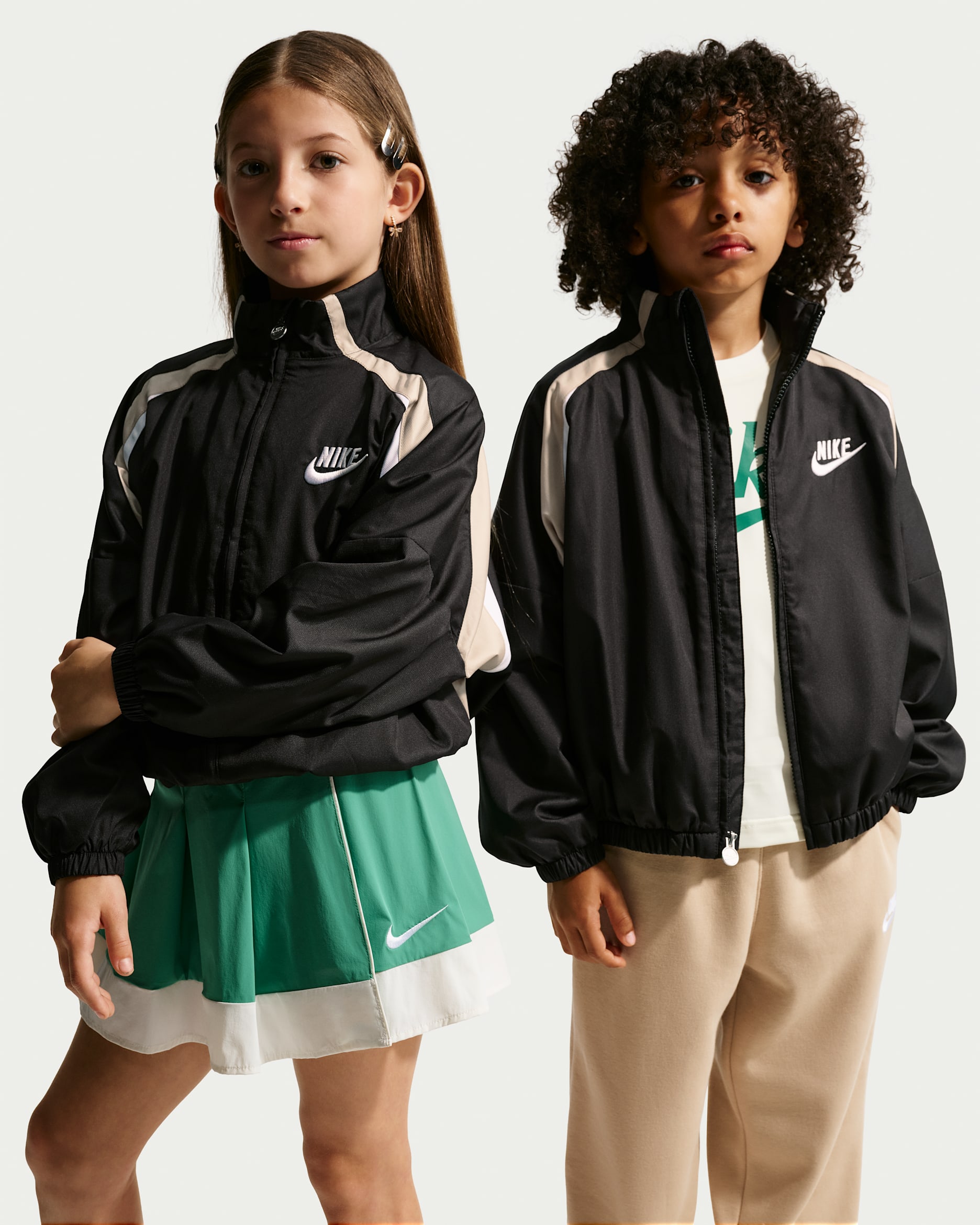 Nike リトルキッズ カラーブロック フードレス ジャケット - ブラック