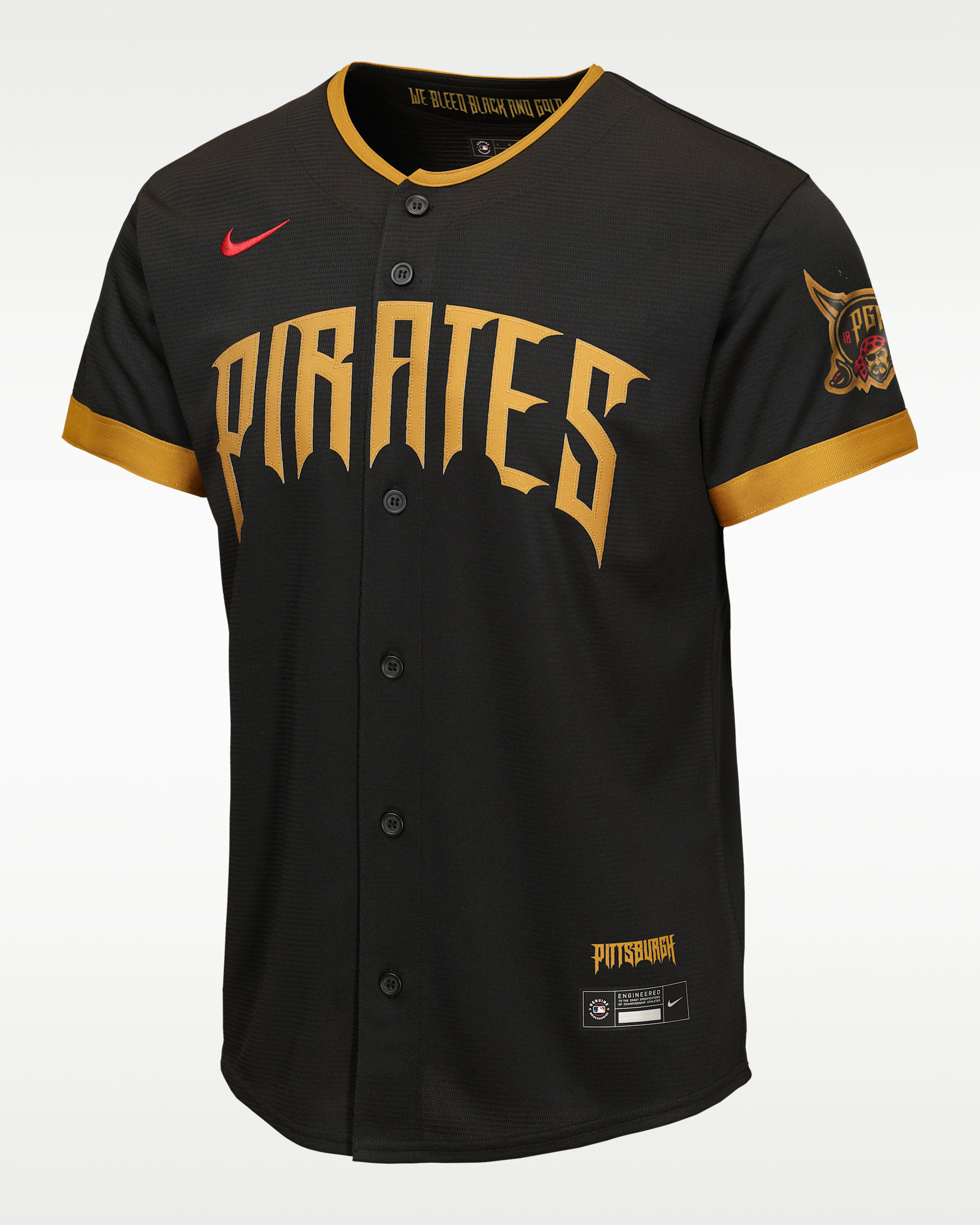 Pittsburgh Pirates City Connect Big Kids' Nike MLB Stadium Jersey - Black