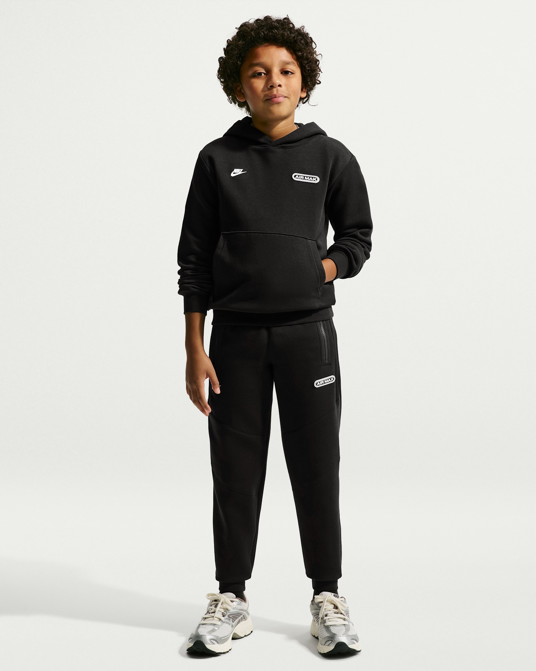 Nike Sportswear Air Max Older Kids' Fleece Joggers - Black/Black/Black