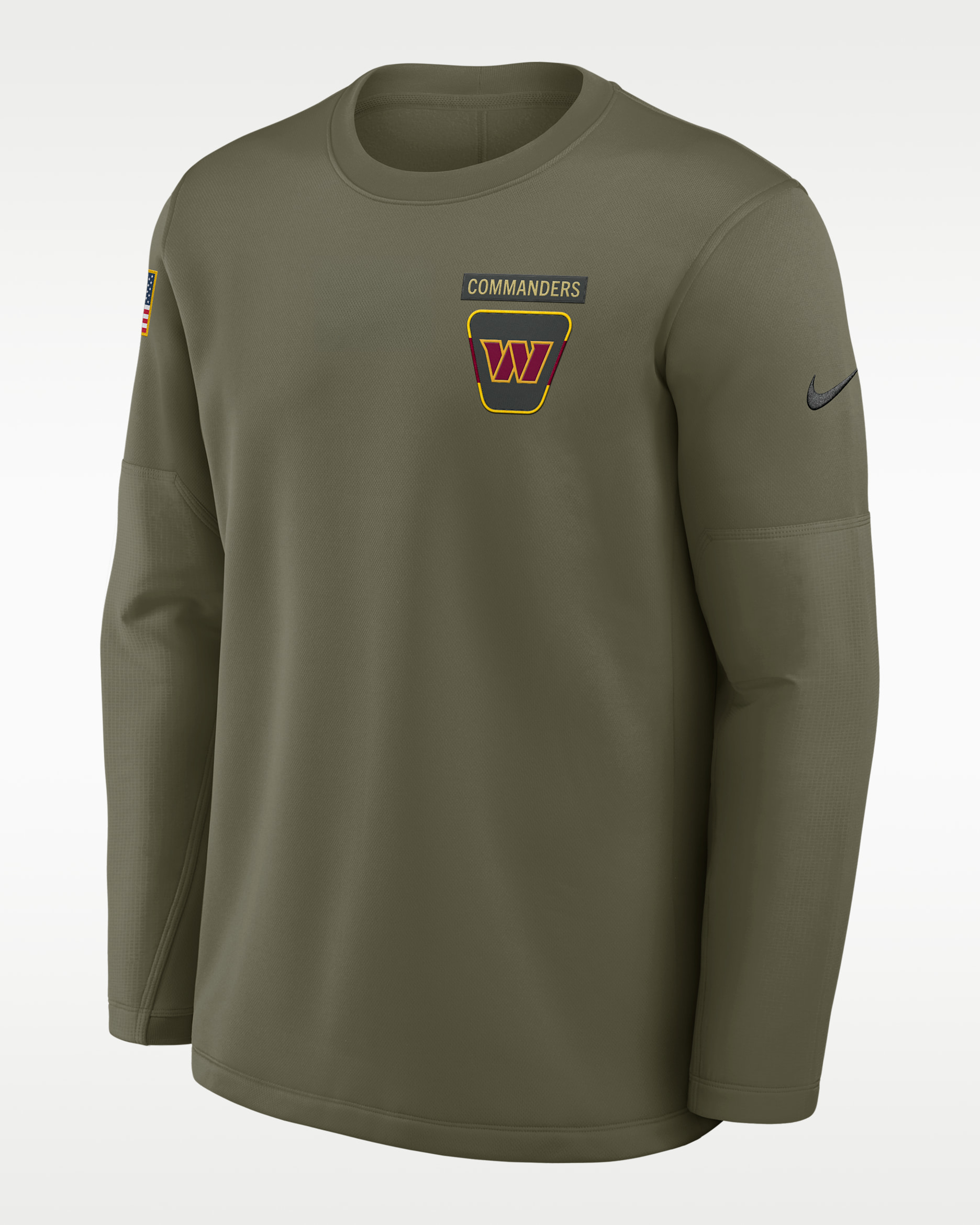 Washington Commanders Salute to Service Sideline Triumphant Win Coach Men's Nike NFL Pullover Crew - Olive