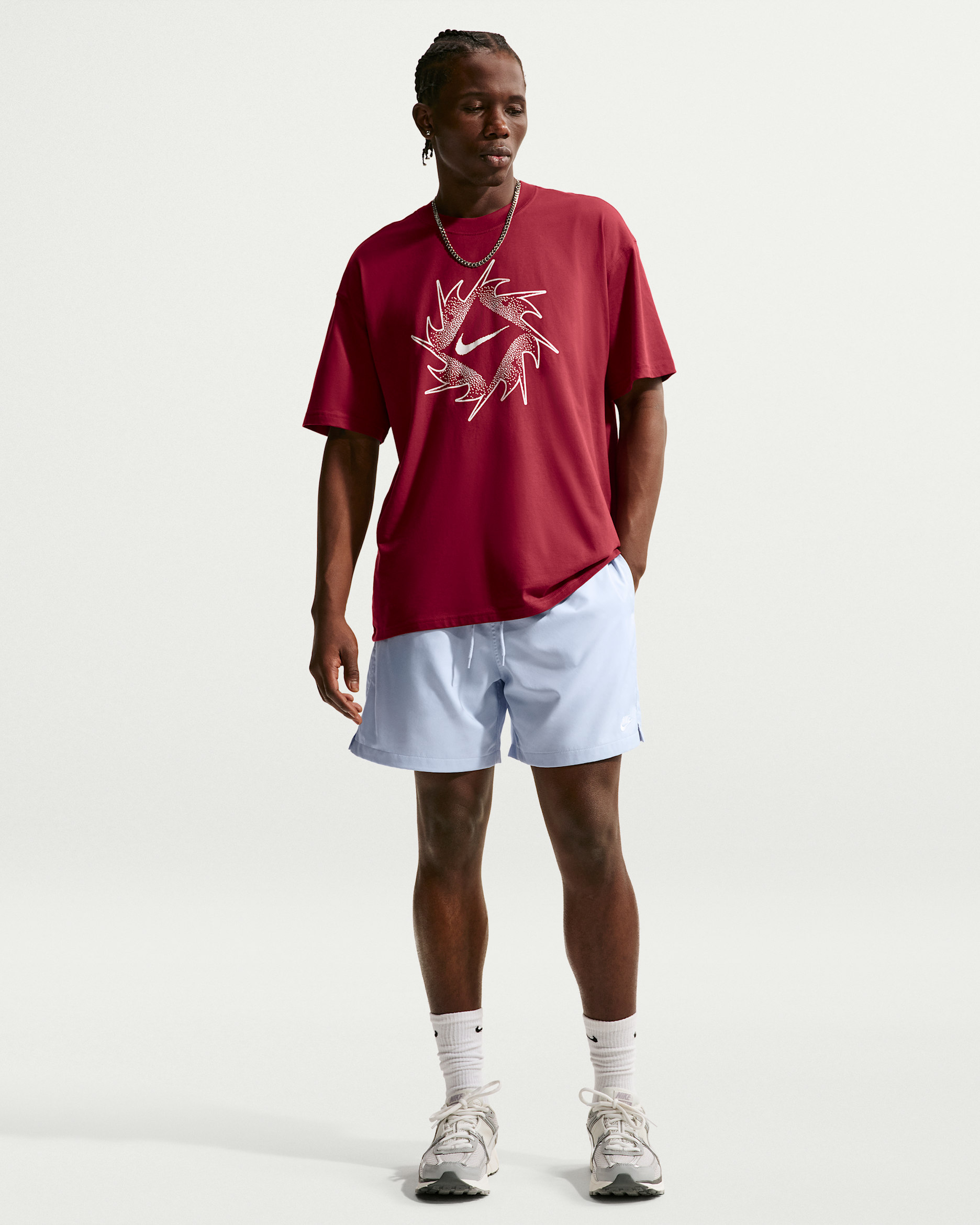 Shorts Flow in tessuto Nike Club – Uomo - Hydrogen Blue/Bianco