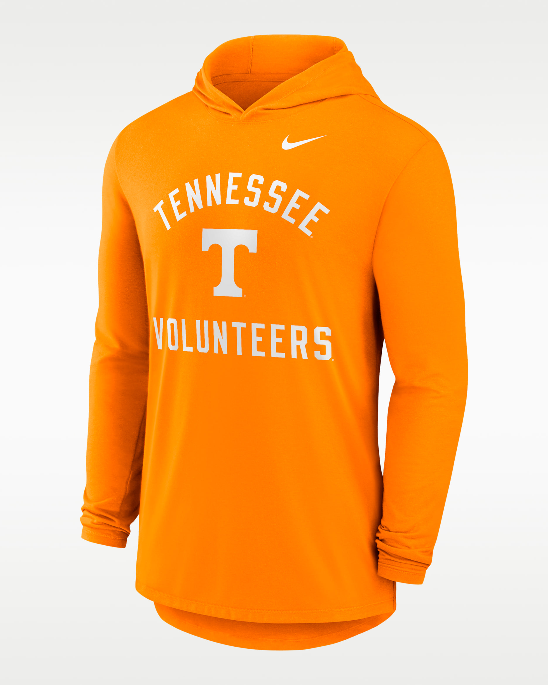 Playera de manga larga universitaria Nike Dri-FIT con gorro para hombre Tennessee Campus Arch - Naranja team