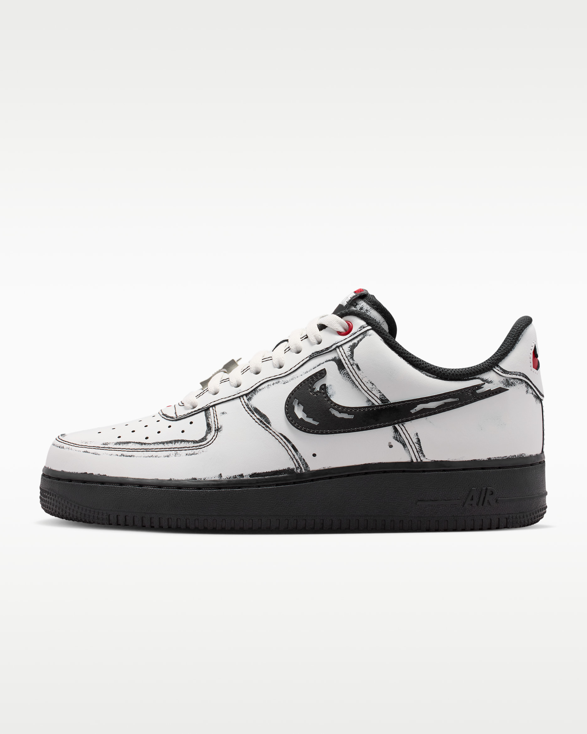 Nike Air Force 1 Men's Shoes - Summit White/Black/Gym Red/Metallic Silver