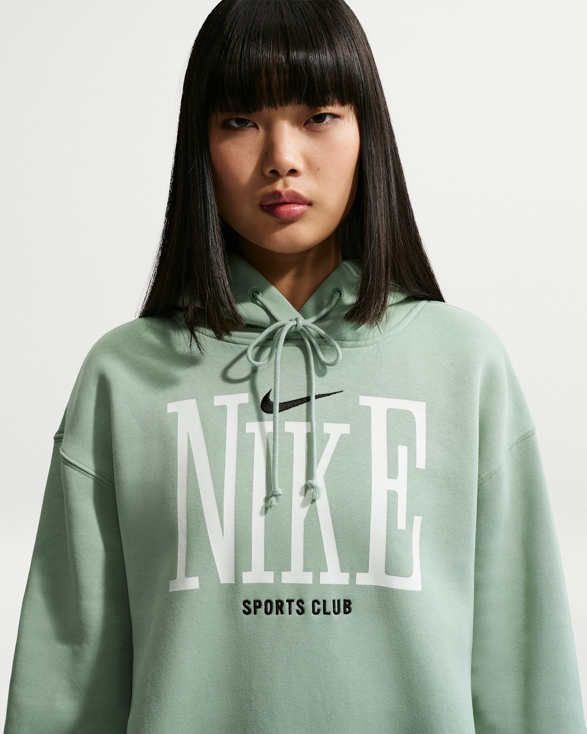 Nike Sportswear Phoenix Fleece oversized dameshoodie - Steam/Zwart