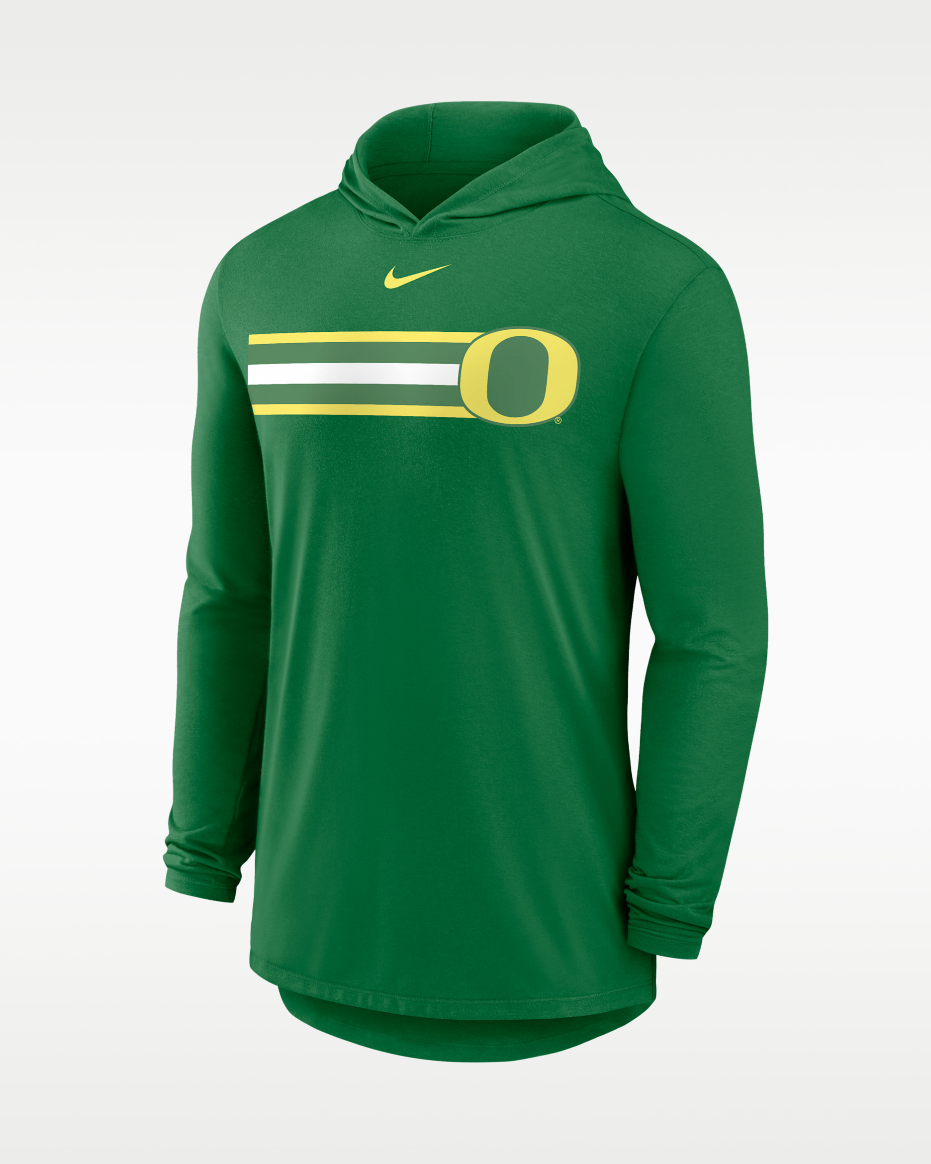 Playera con gorro de manga larga universitaria Nike Dri-FIT para hombre Oregon Primetime Pattern - Verde