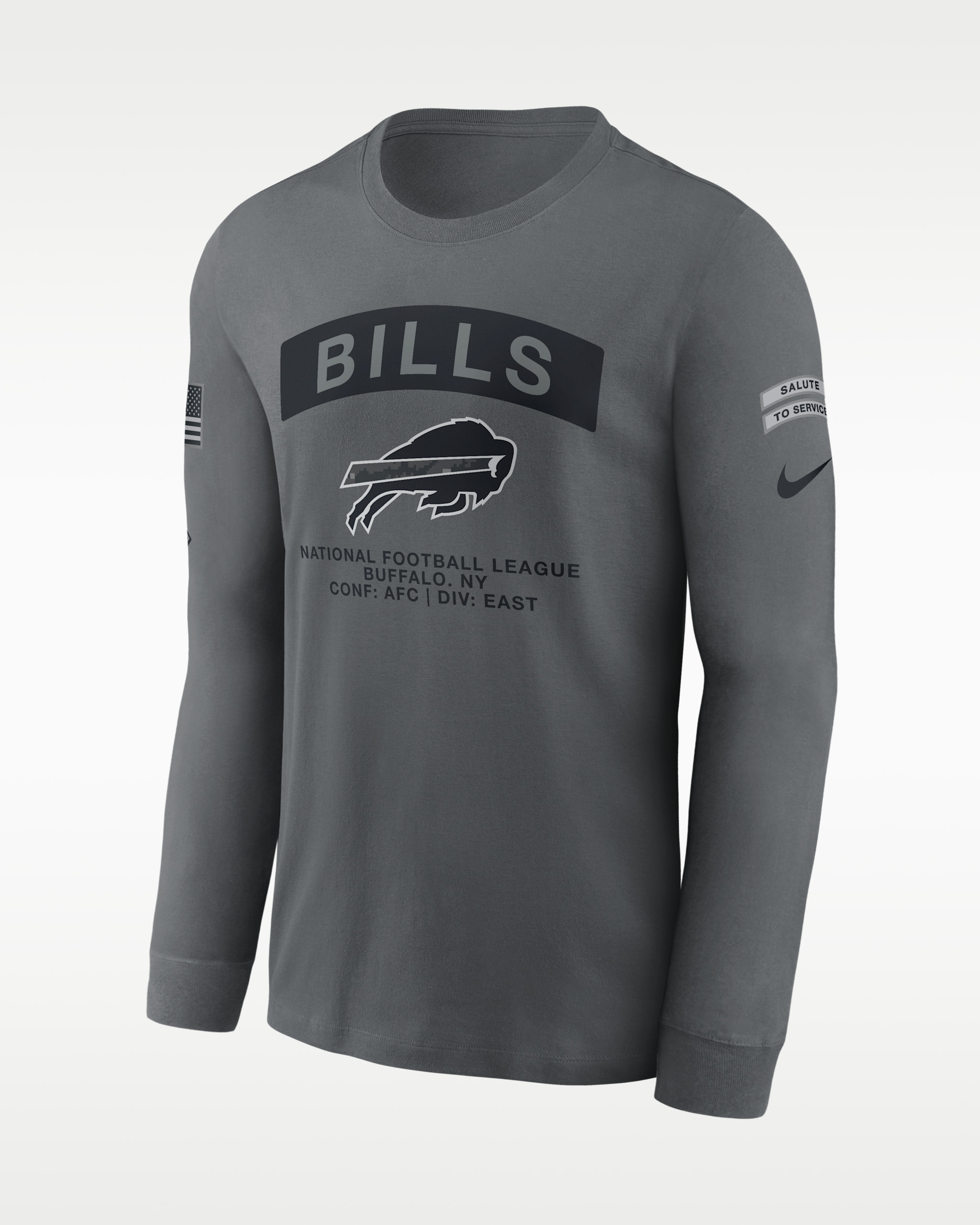 Buffalo Bills Salute to Service Men's Nike NFL Long-Sleeve T-Shirt - Grey